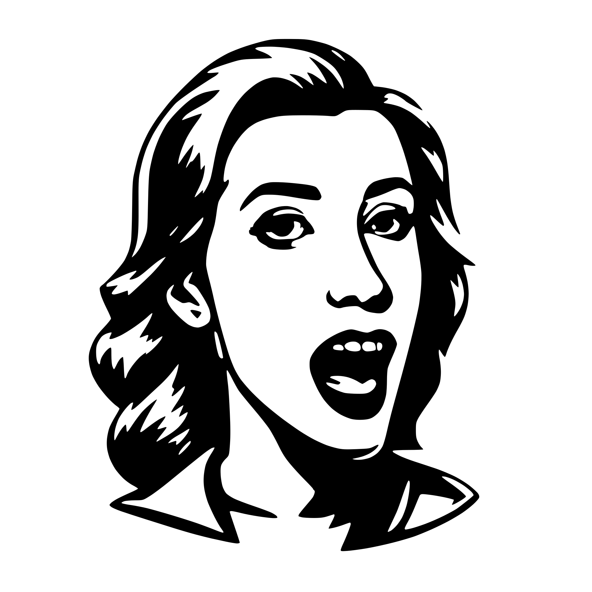 AI-generated SVG of a side fast tongue out