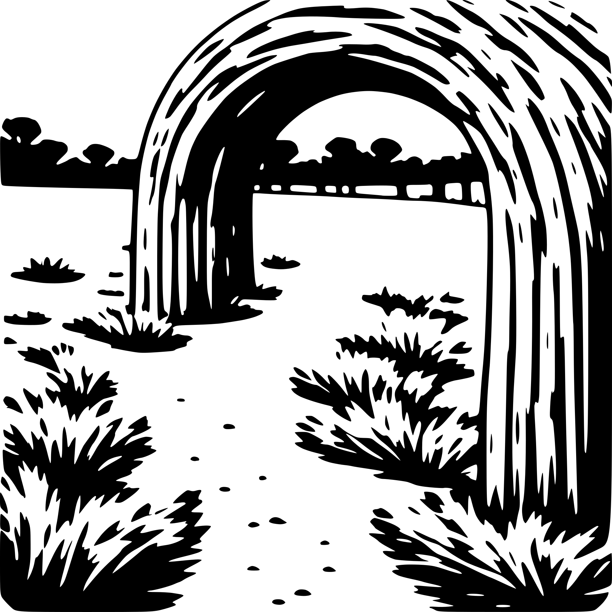 AI-generated SVG of 'tumbleweed thick concentric arches branches'