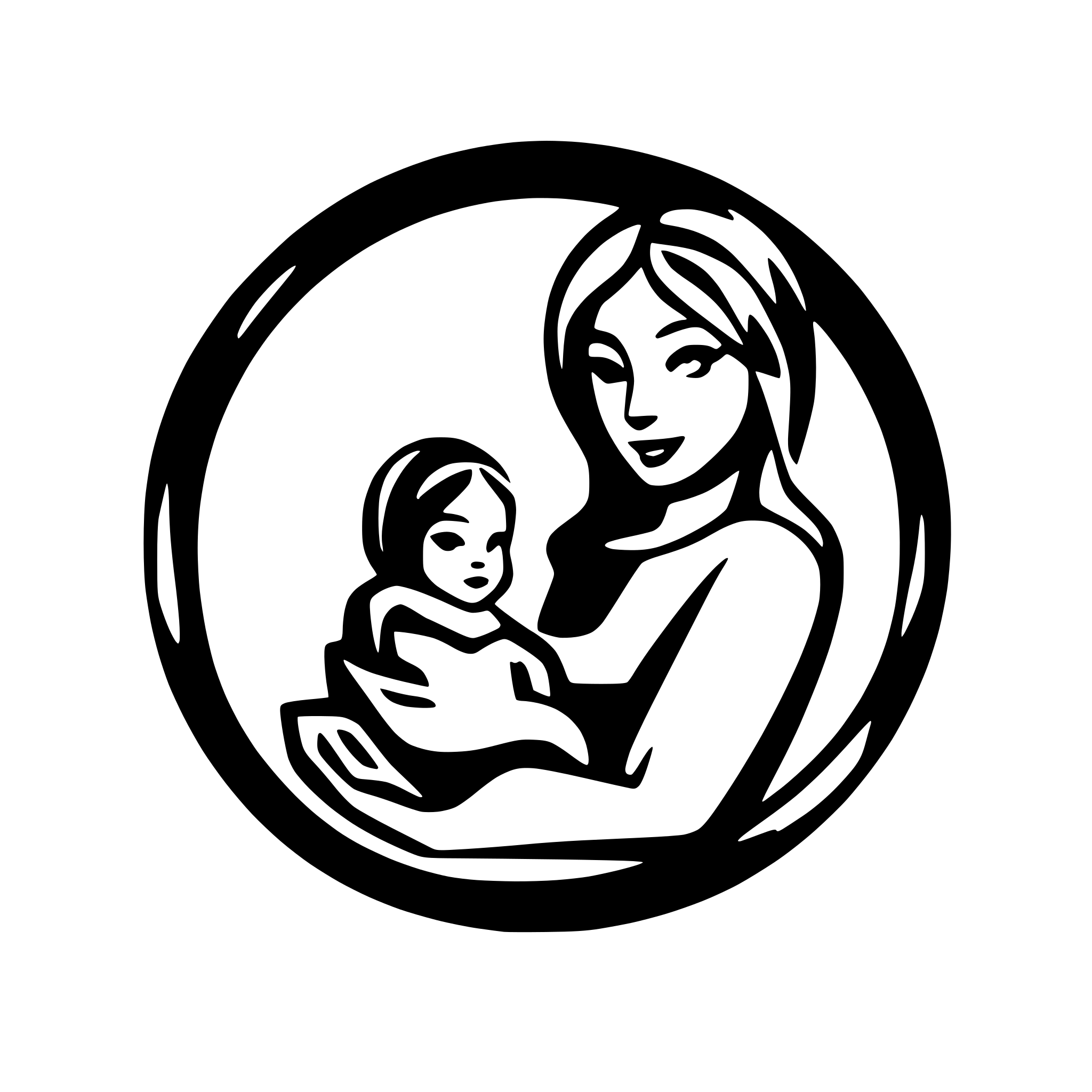 AI-generated SVG of 'create a logo which is an abstract mother holding her new born baby using all letters ELMI clearly as shapes and mother's and baby's parts.'