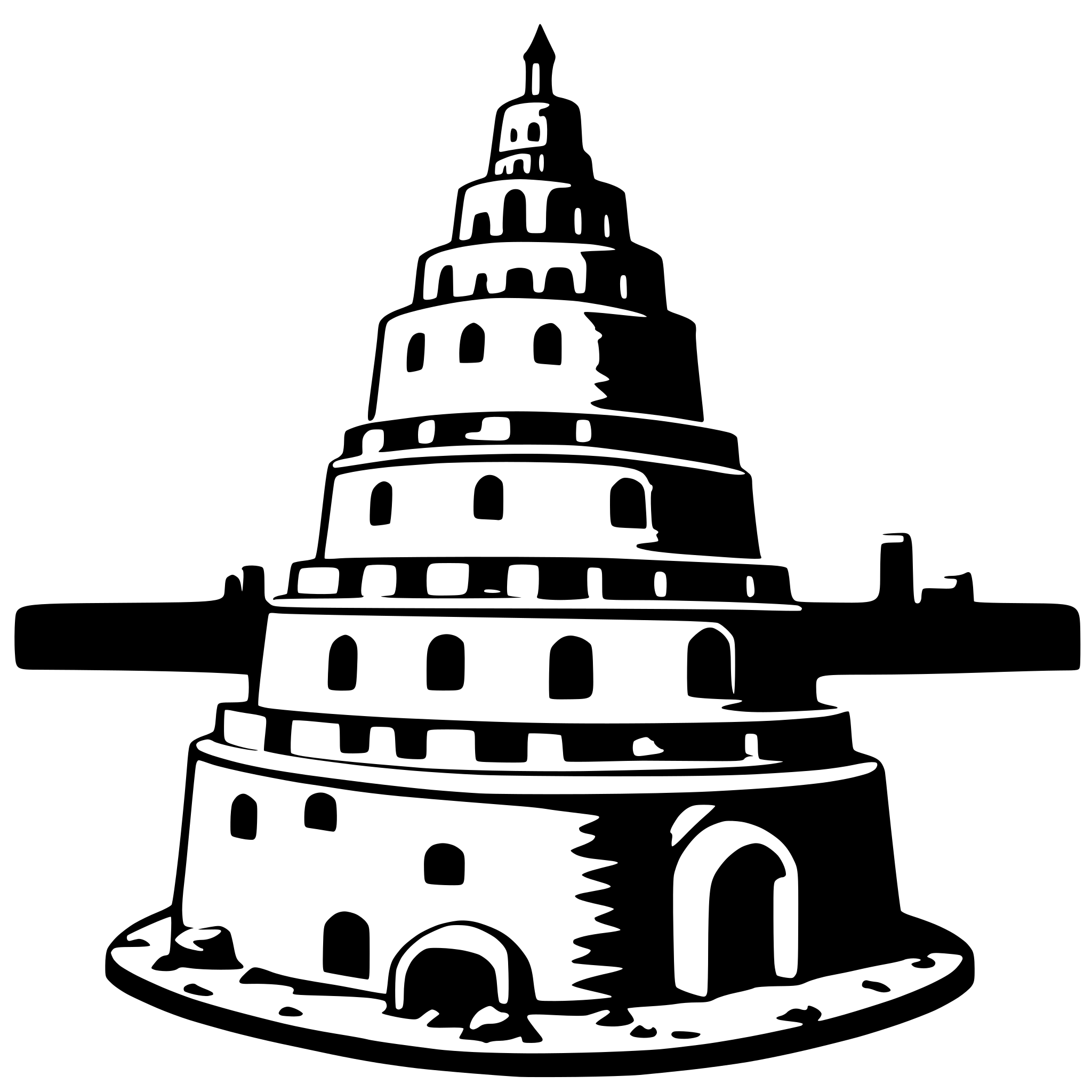 AI-generated SVG of a tower of babel