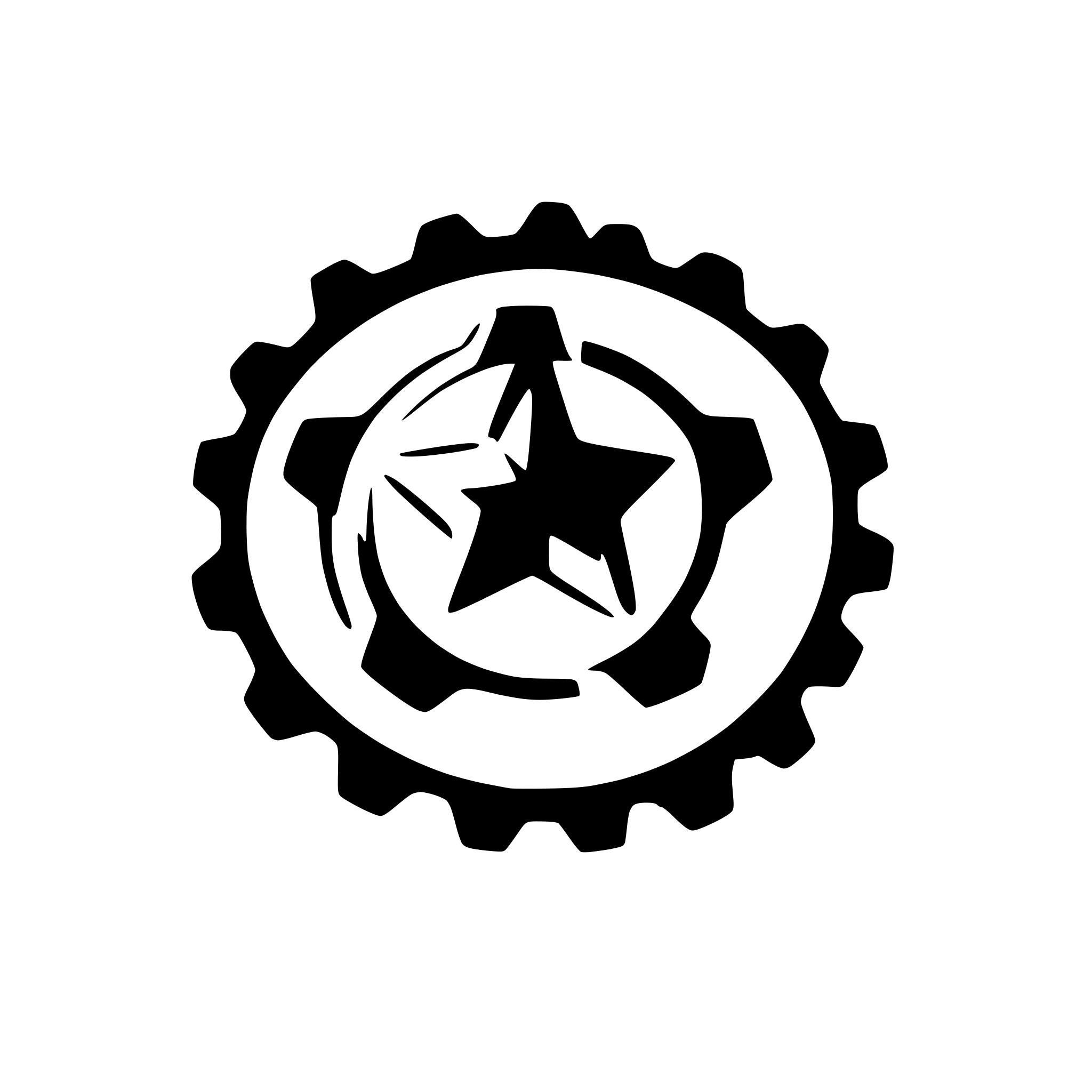 AI-generated SVG of a Create a modern favicon/icon for 'ATOM' - an American auto parts store. The design should combine:  Atomic nucleus (stylized as a gear or car component) Circular orbit with 3 small stars/sparks (symbolizing energy/motion) Color scheme : Primary #0056b3 (brand blue), accents in #E02C38 (fiery red) and white Minimalist style : Clean lines, geometric shapes, 2D/flat design Key associations: Automotive power, reliability, American engineering, atomic energy theme.