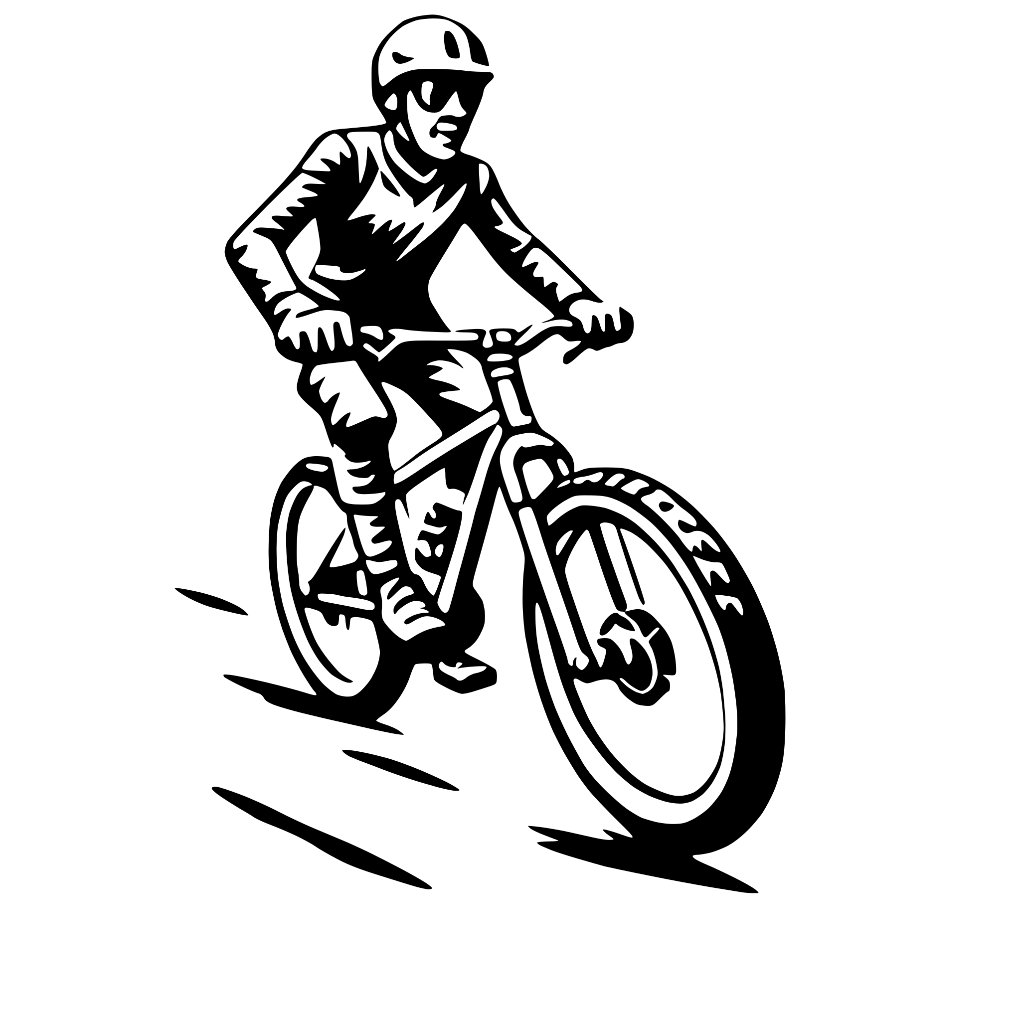 AI-generated SVG of a mountain biking downhill