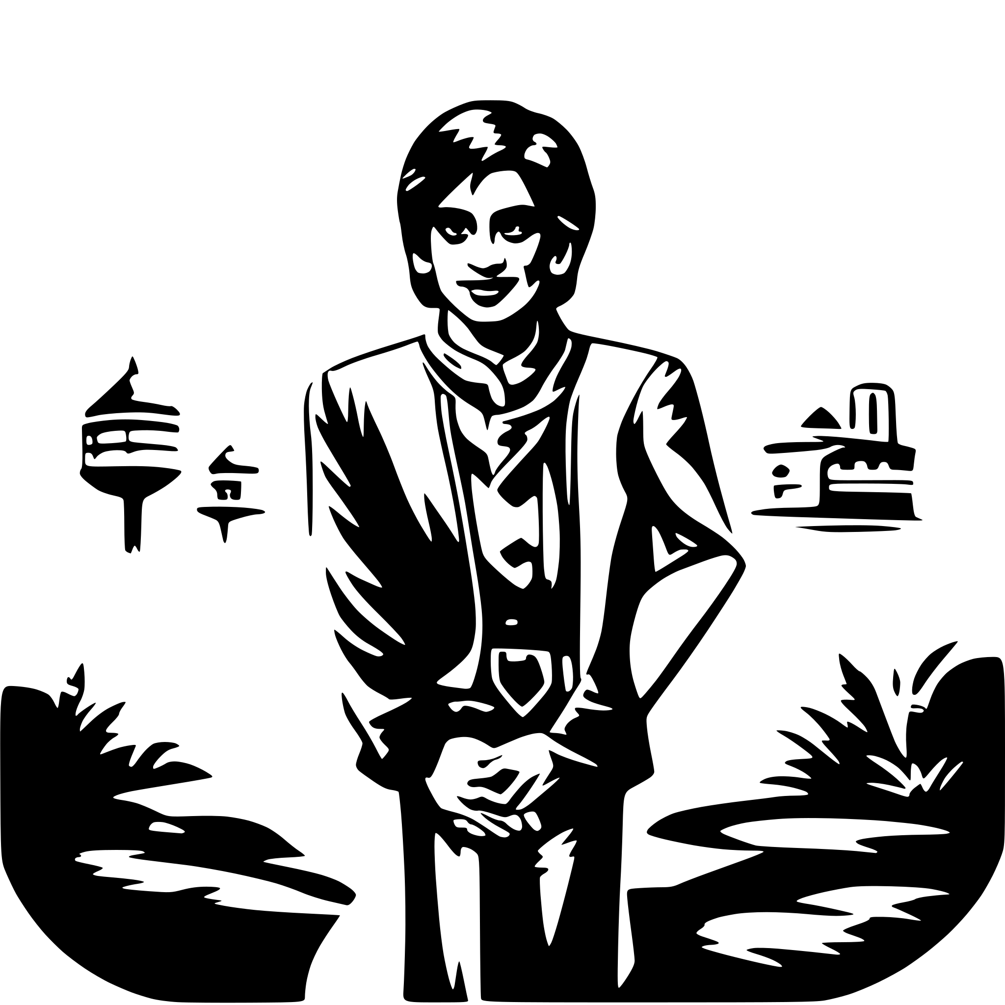 AI-generated SVG of 'Bhavin S with smurai theme'