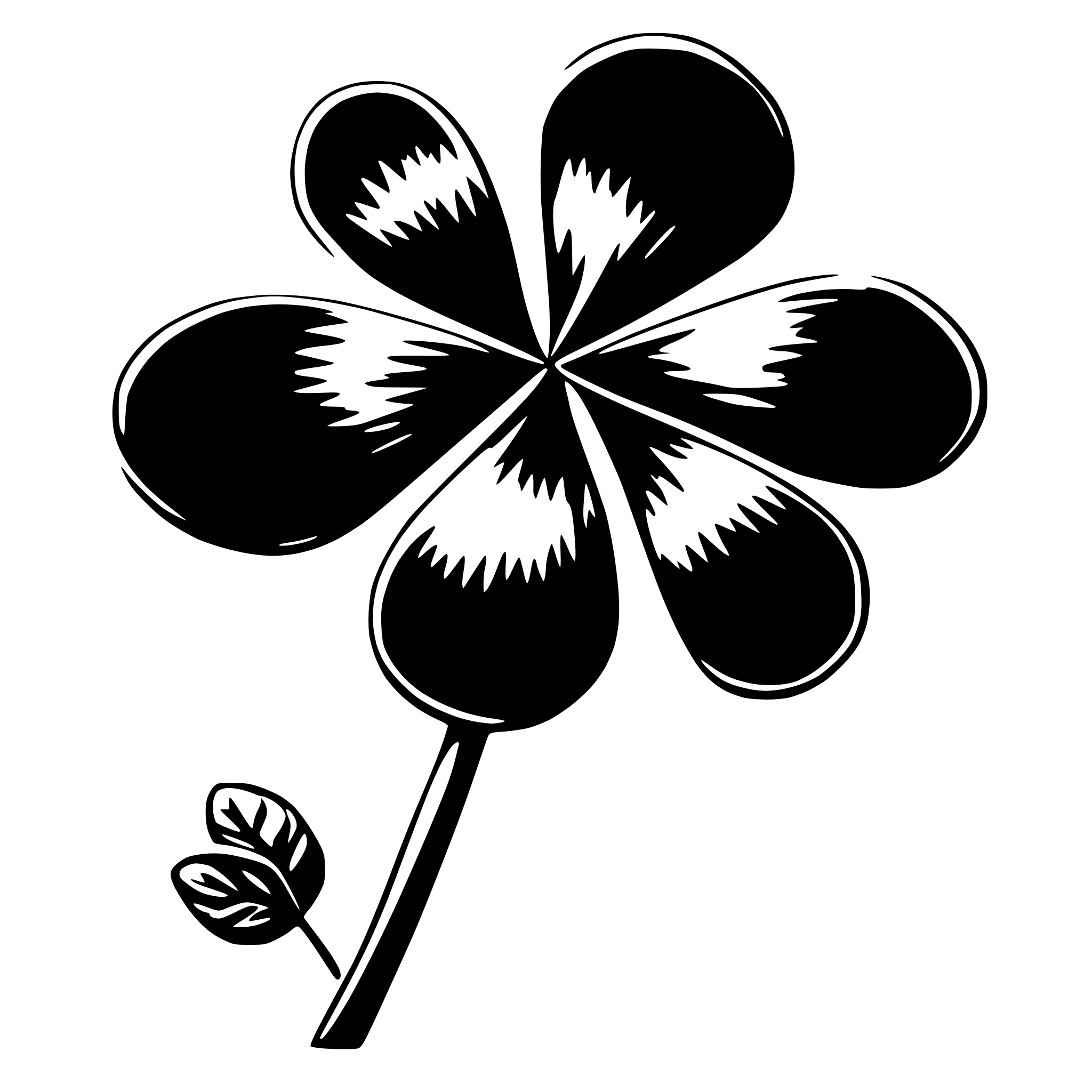 AI-generated SVG of 'blue 4 left clover'