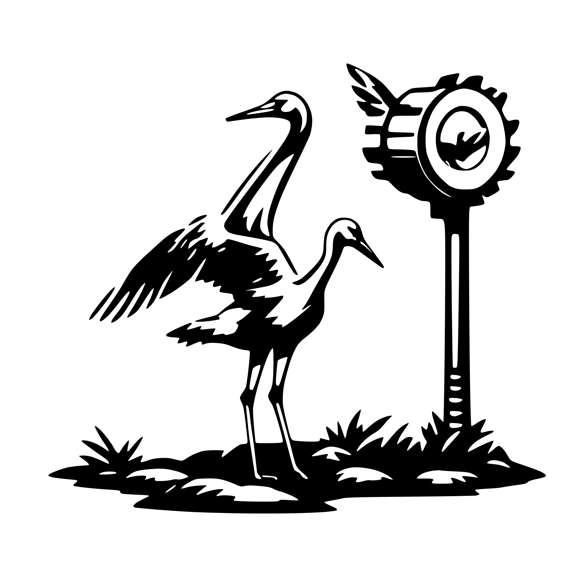 AI-generated SVG of 'crane with spring'