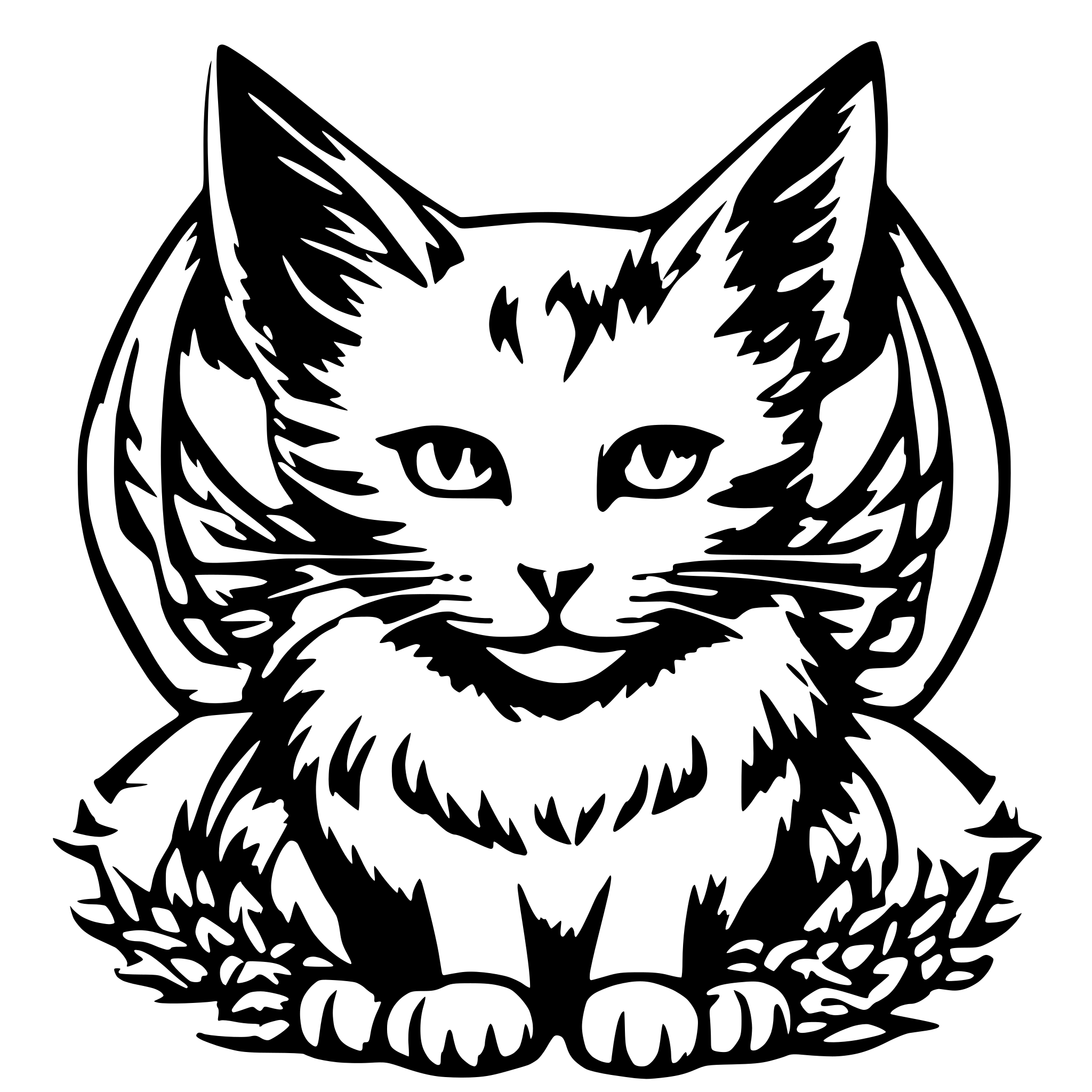 AI-generated SVG of 'A cat with wings'