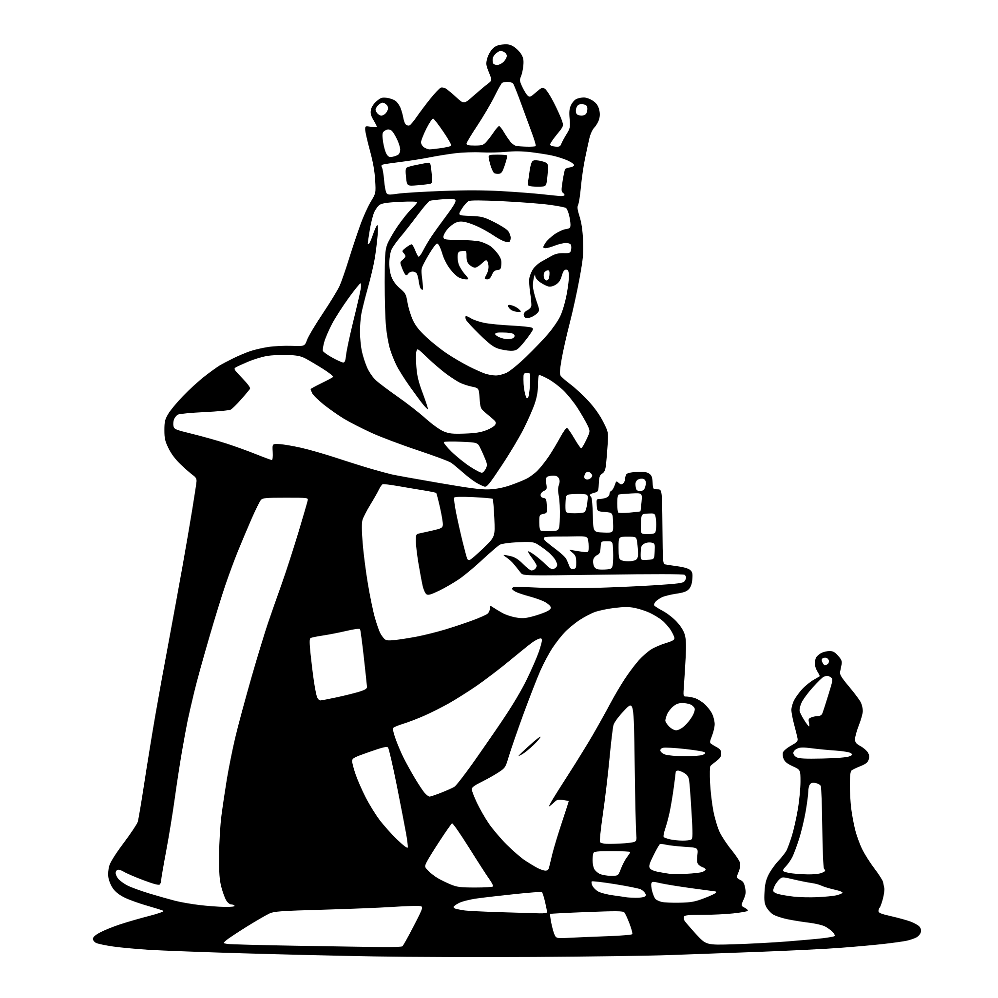 AI-generated SVG of a king plays chess