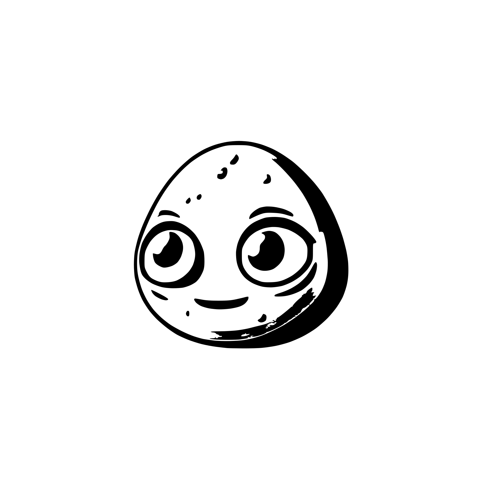 AI-generated SVG of a a stone with googly eyes