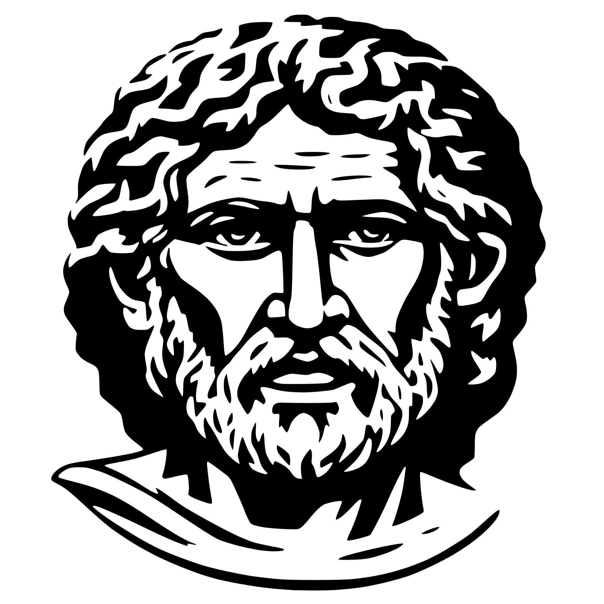 AI-generated SVG of 'create demosthenes greek face'