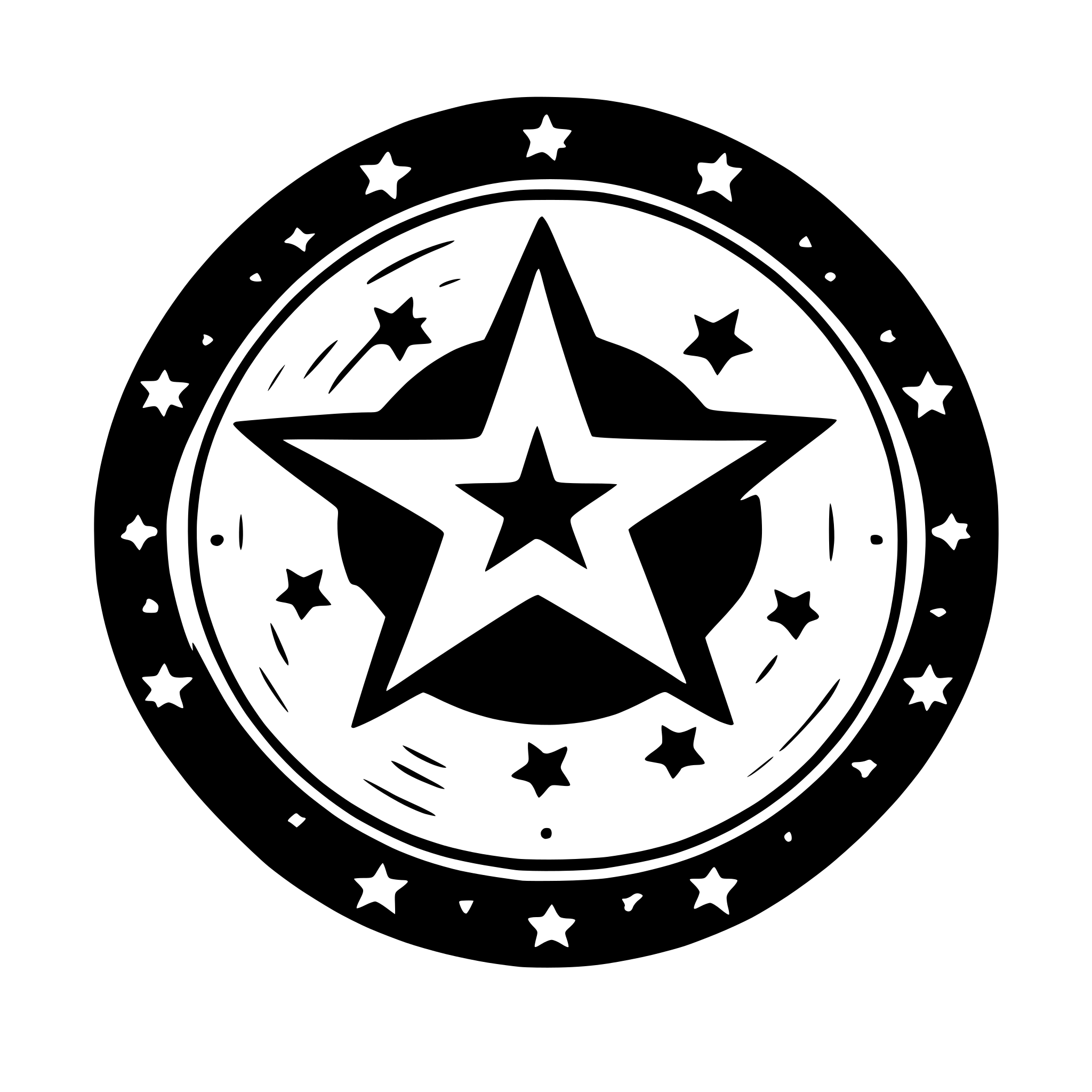 AI-generated SVG of a star pattern inscripted in a circle