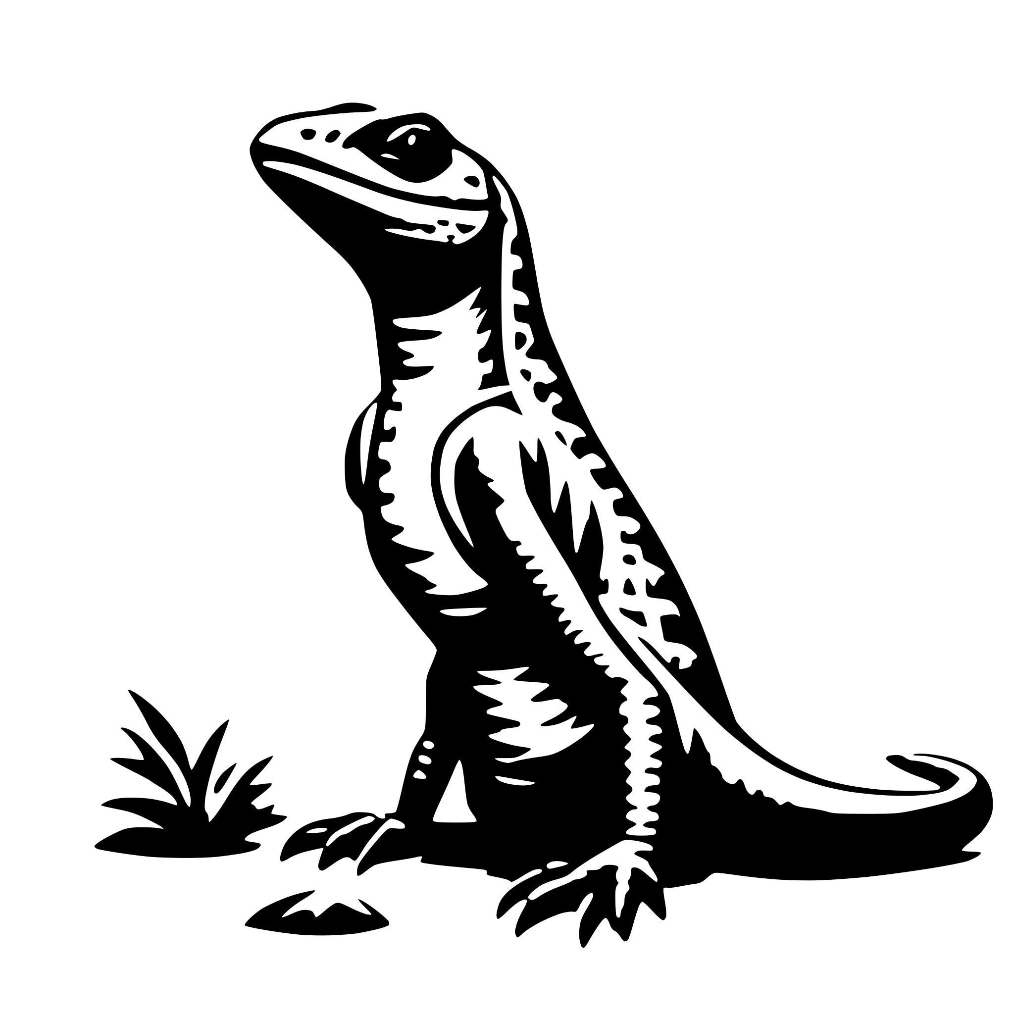 AI-generated SVG of 'Forward Facing Lizard'