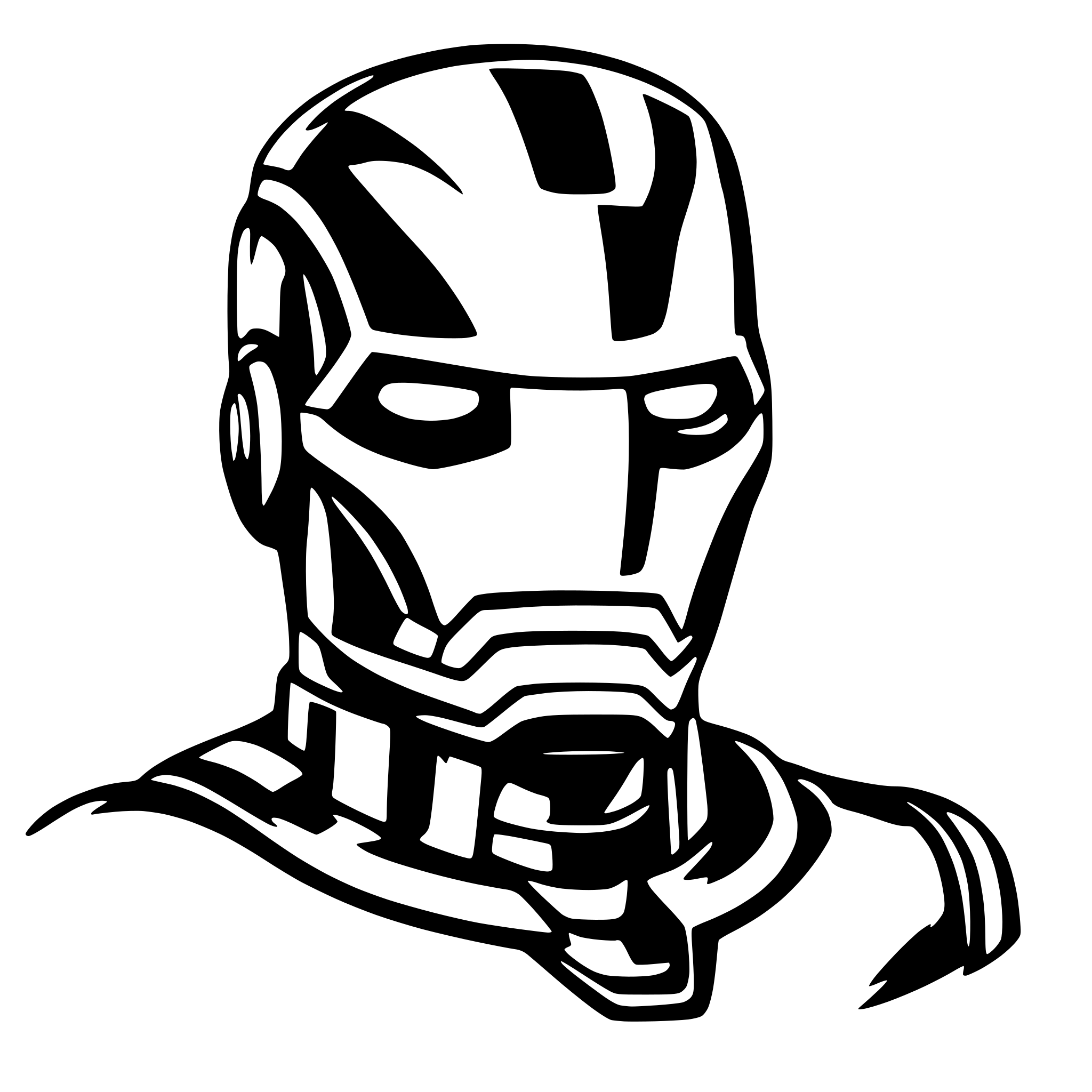 AI-generated SVG of 'iron man, front view, modern style'