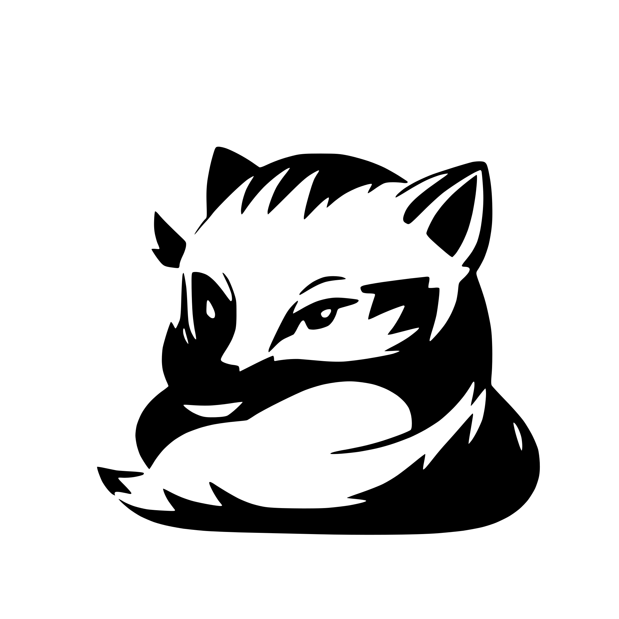 AI-generated SVG of 'fox curled up sleeping'