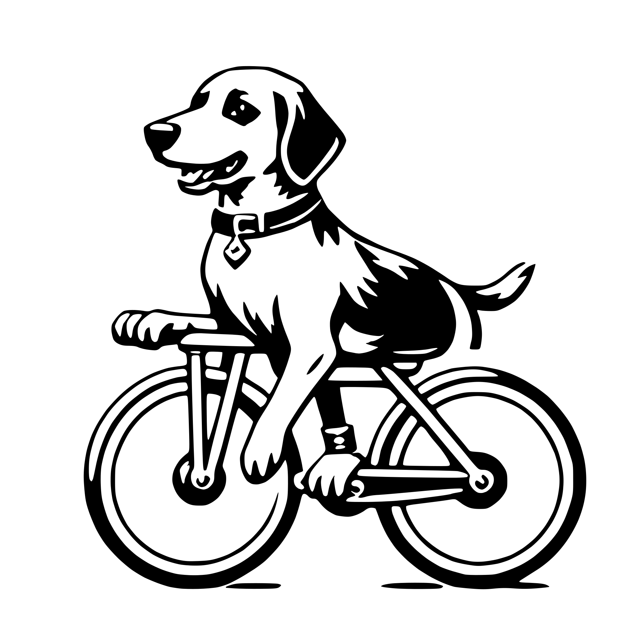 AI-generated SVG of 'dog on bicycle'