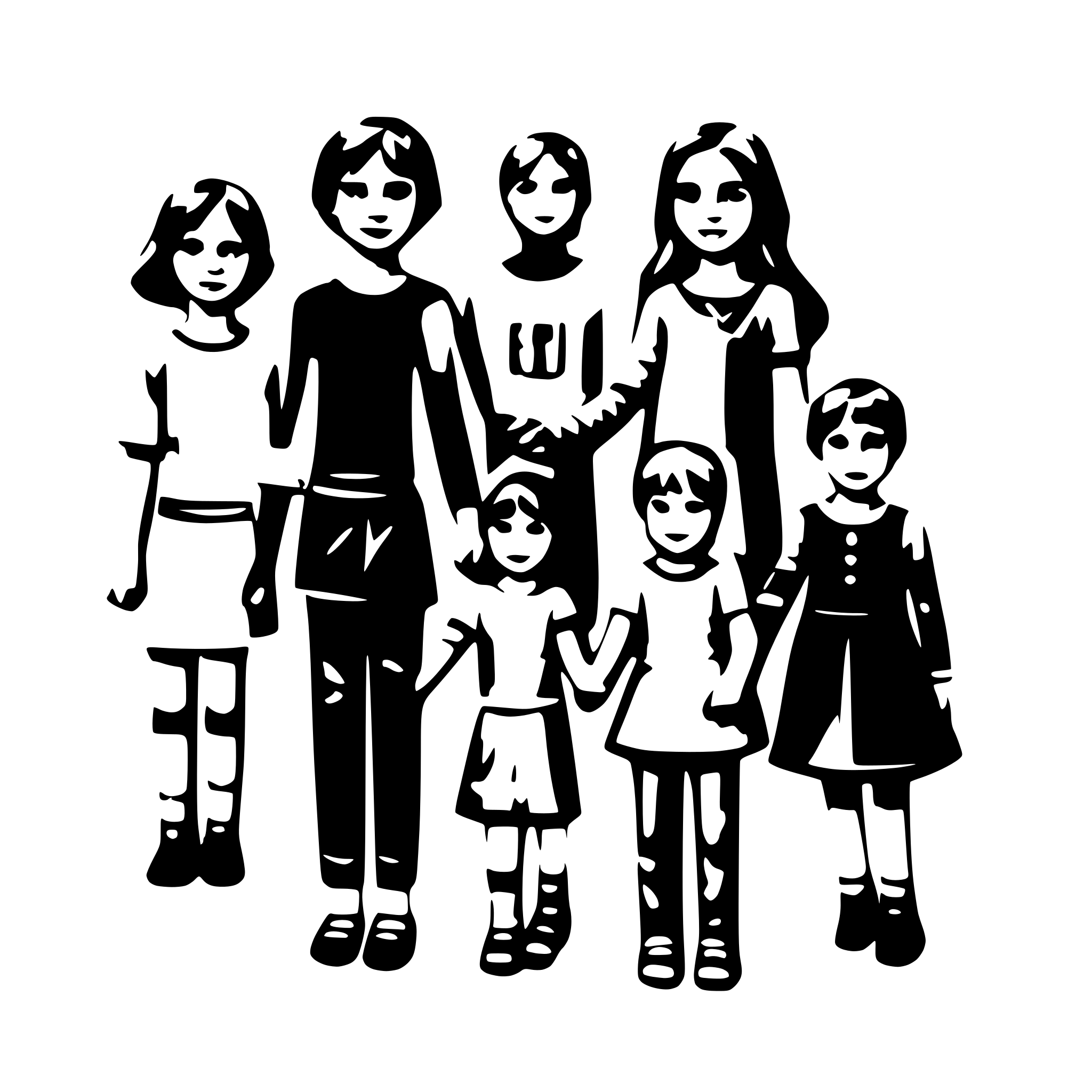 AI-generated SVG of a 8 Children holding hands in one hand