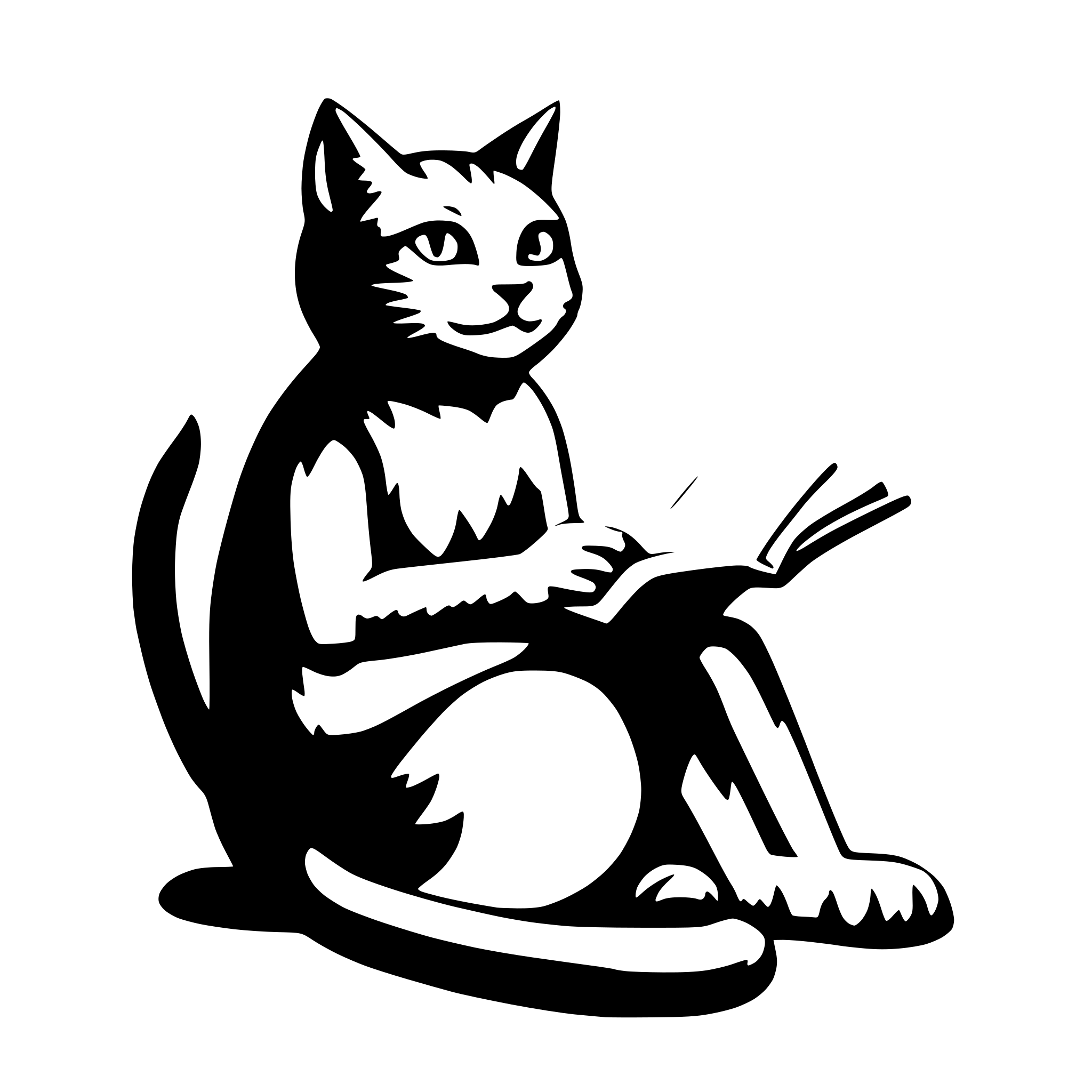 AI-generated SVG of a Cat reading