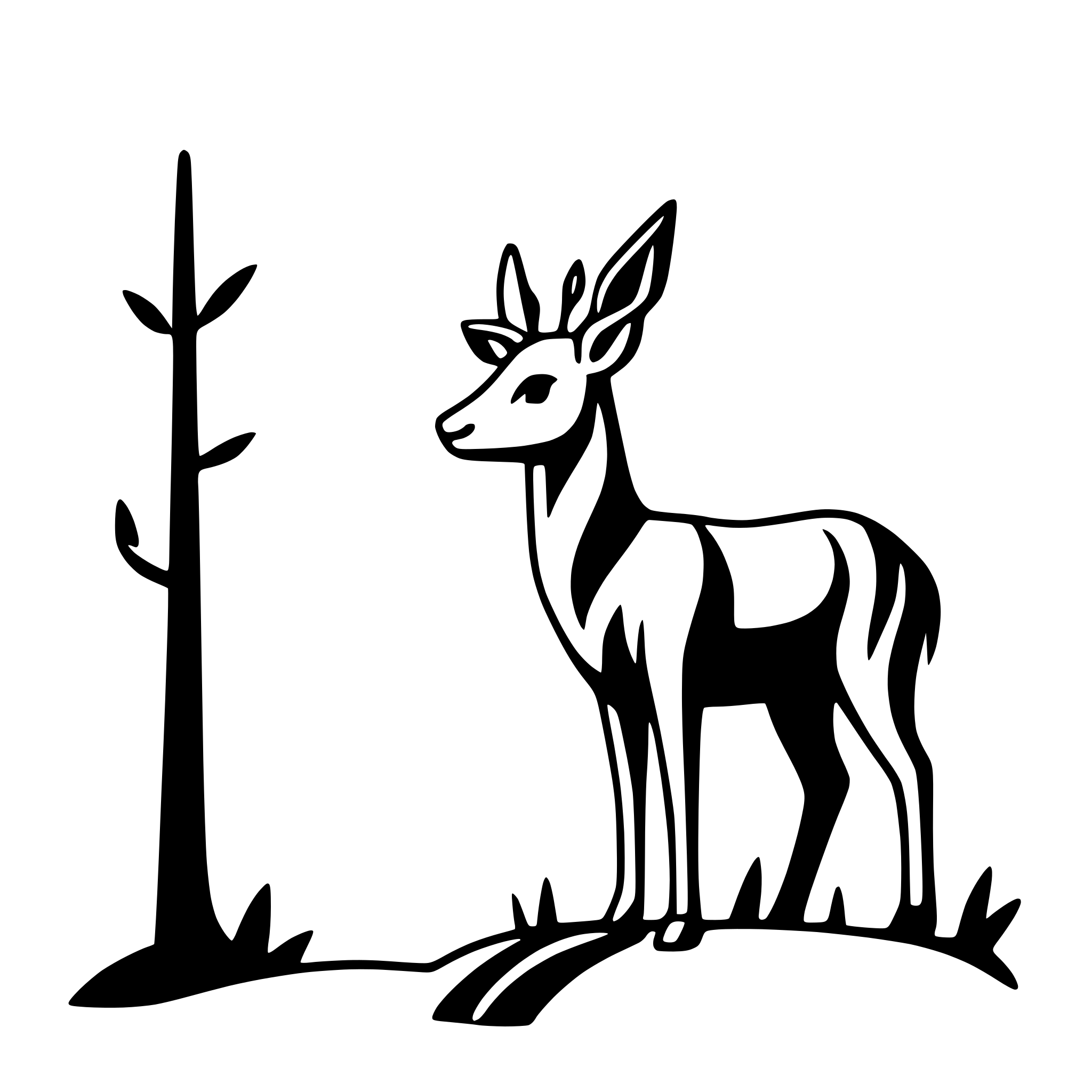 AI-generated SVG of 'deer standing in forest'