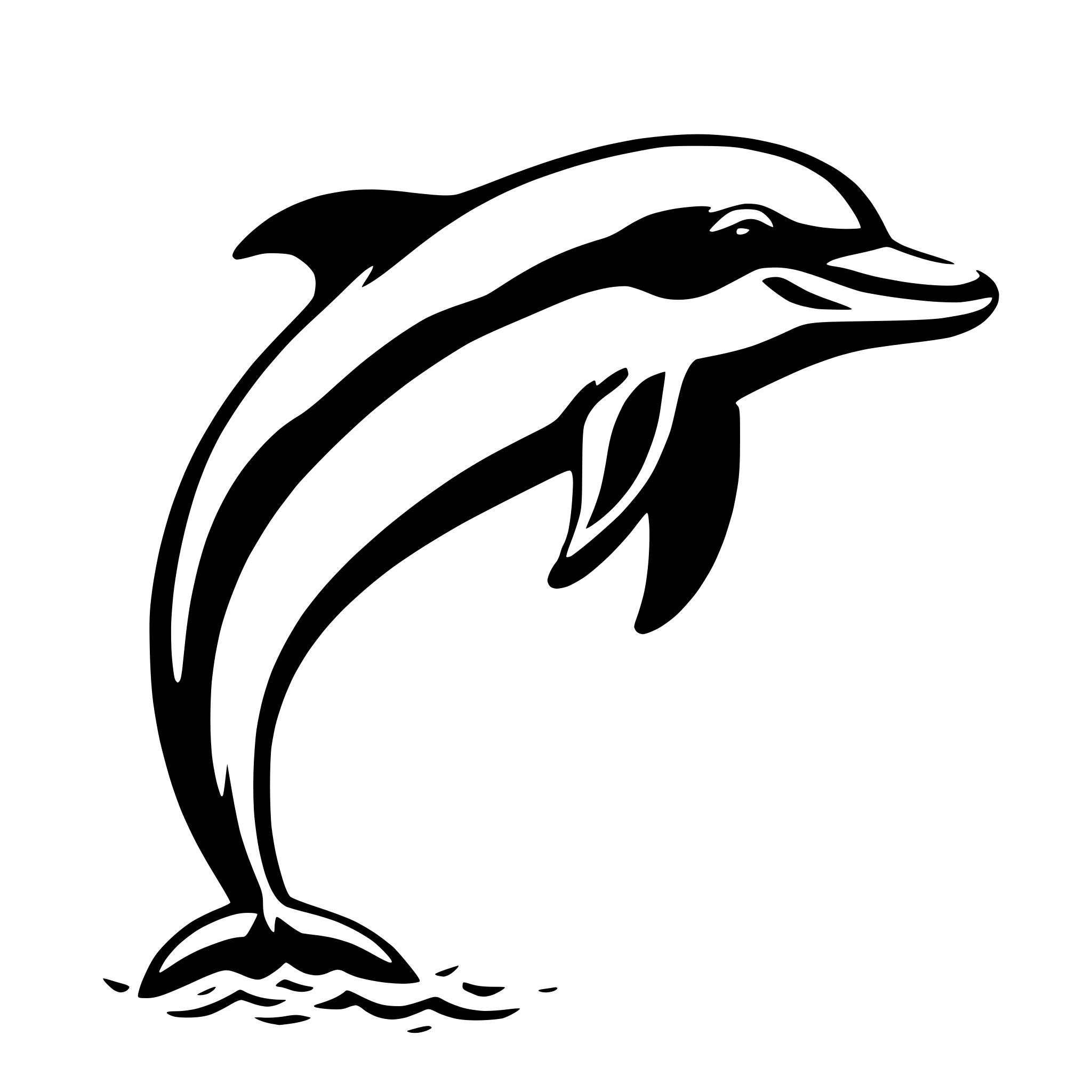AI-generated SVG of 'dolphin, swimming'
