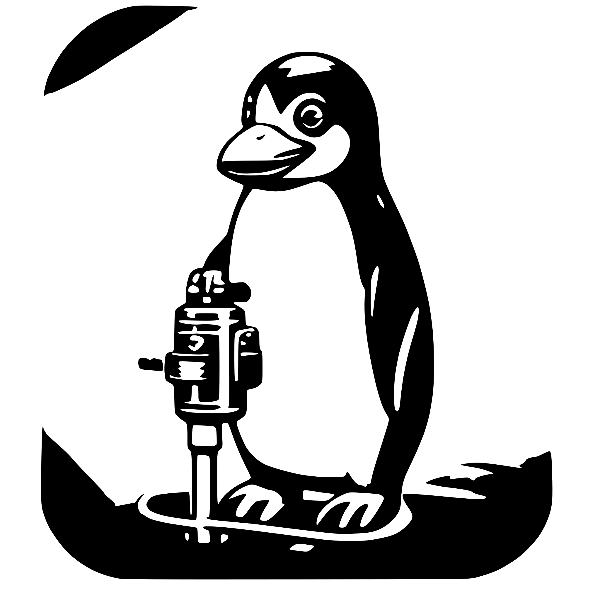 AI-generated SVG of 'penguin holding booster cables'