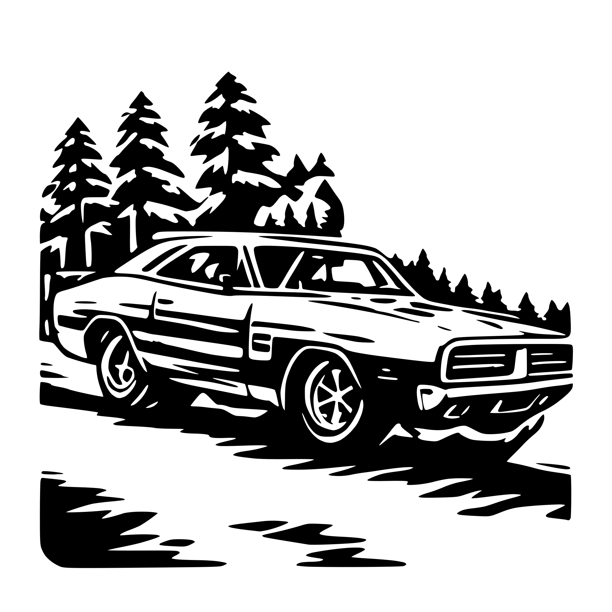 AI-generated SVG of 'jumping dodge charger yehahhh!'