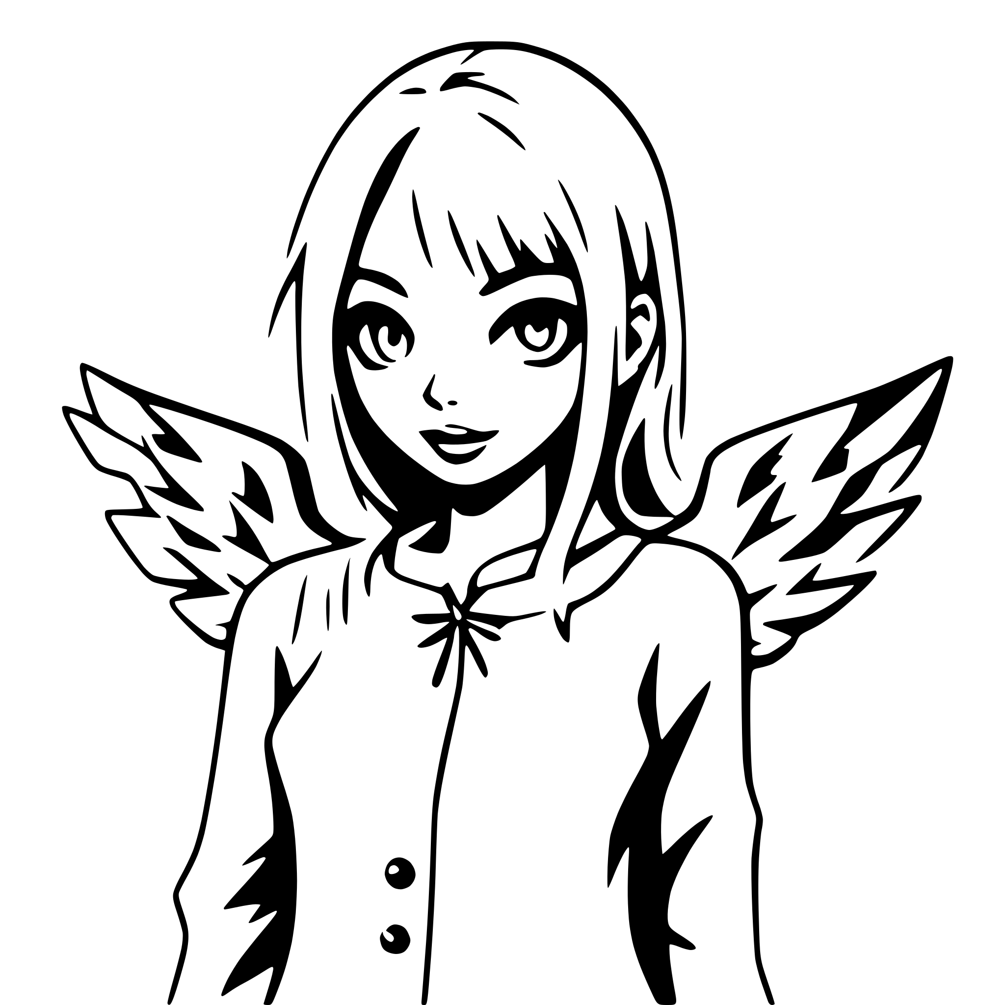 AI-generated SVG of a angel with broken wings