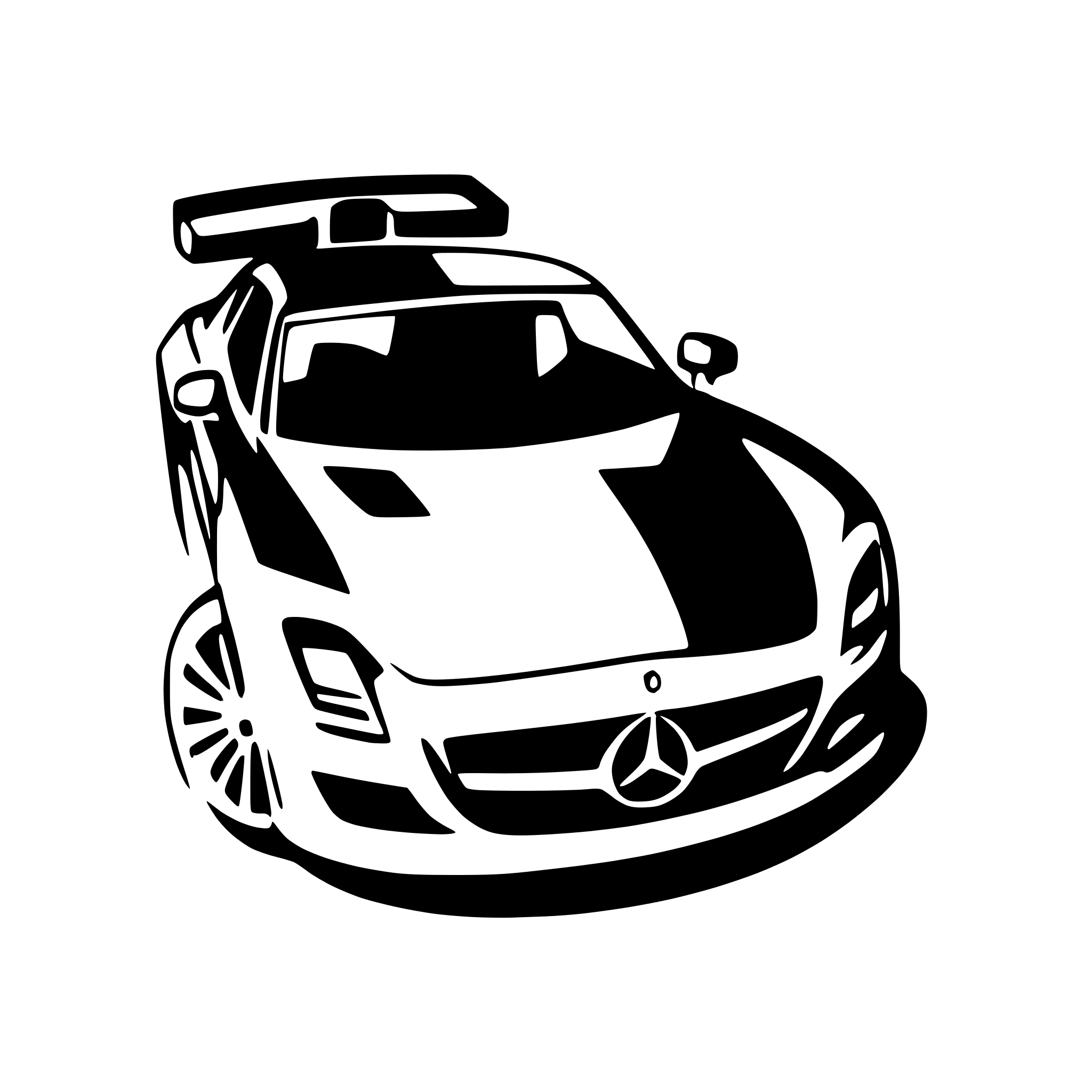 AI-generated SVG of 'Mercedes sls a drawing to color in. Without Logos.'