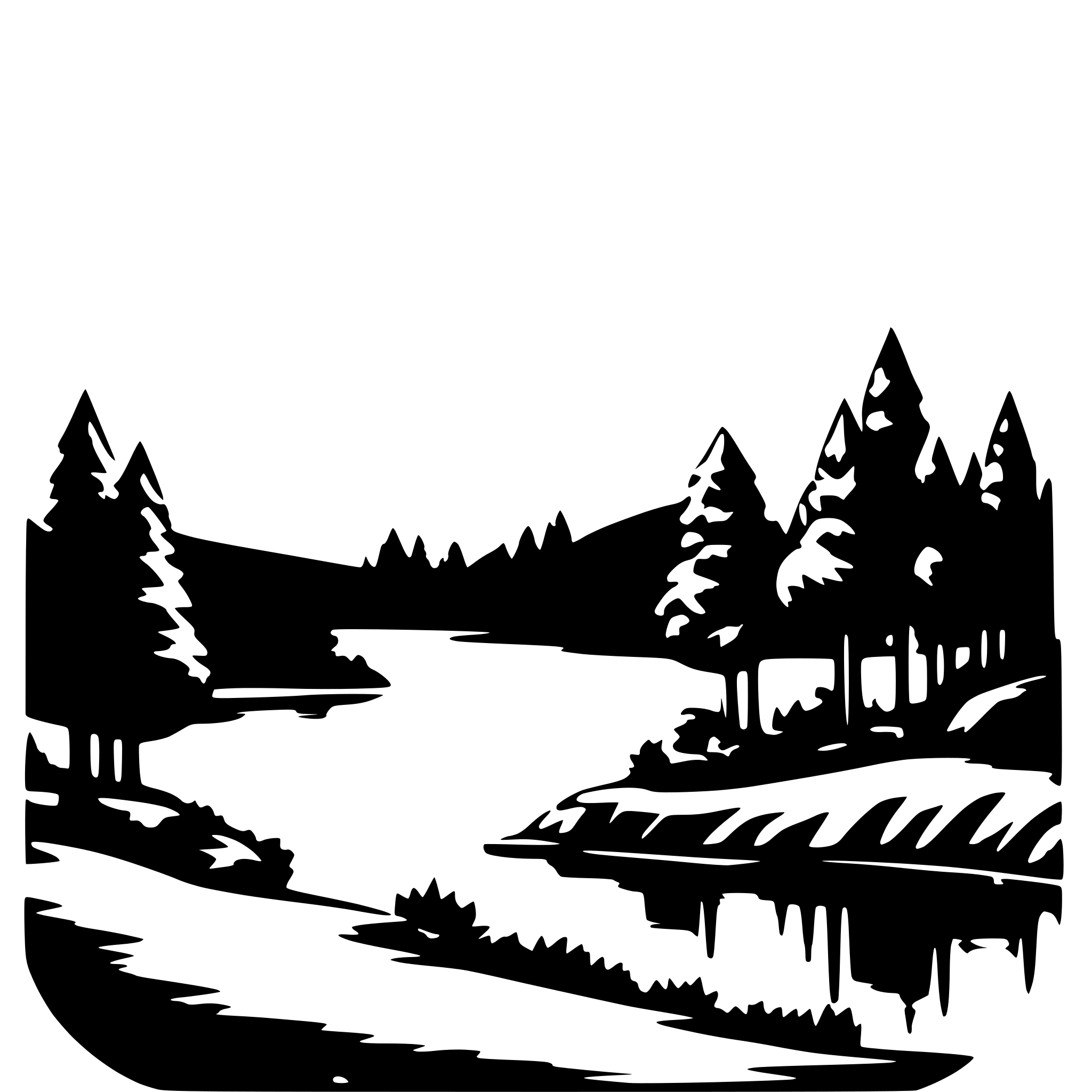 AI-generated SVG of a mountain landscape with trees and a lake