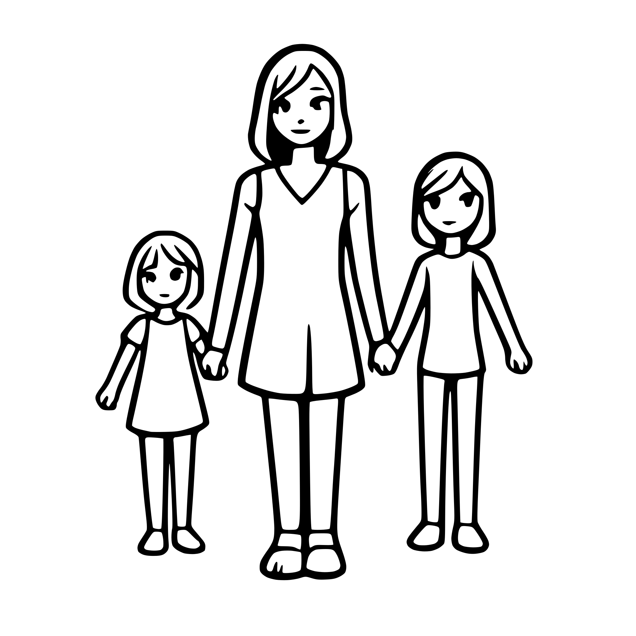 AI-generated SVG of a Two parents and a child standing, (stick figure) AI-generated SVG of a Two parents and a child standing, (stick figure)