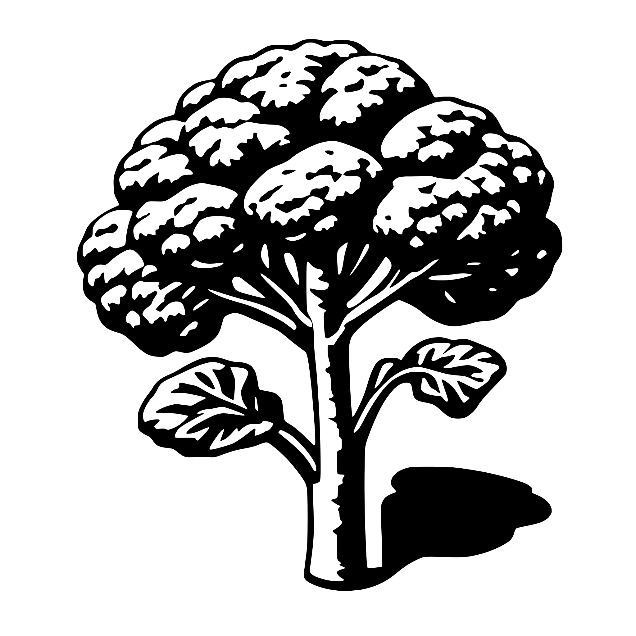 AI-generated SVG of a a broccoli plant viewed from overhead