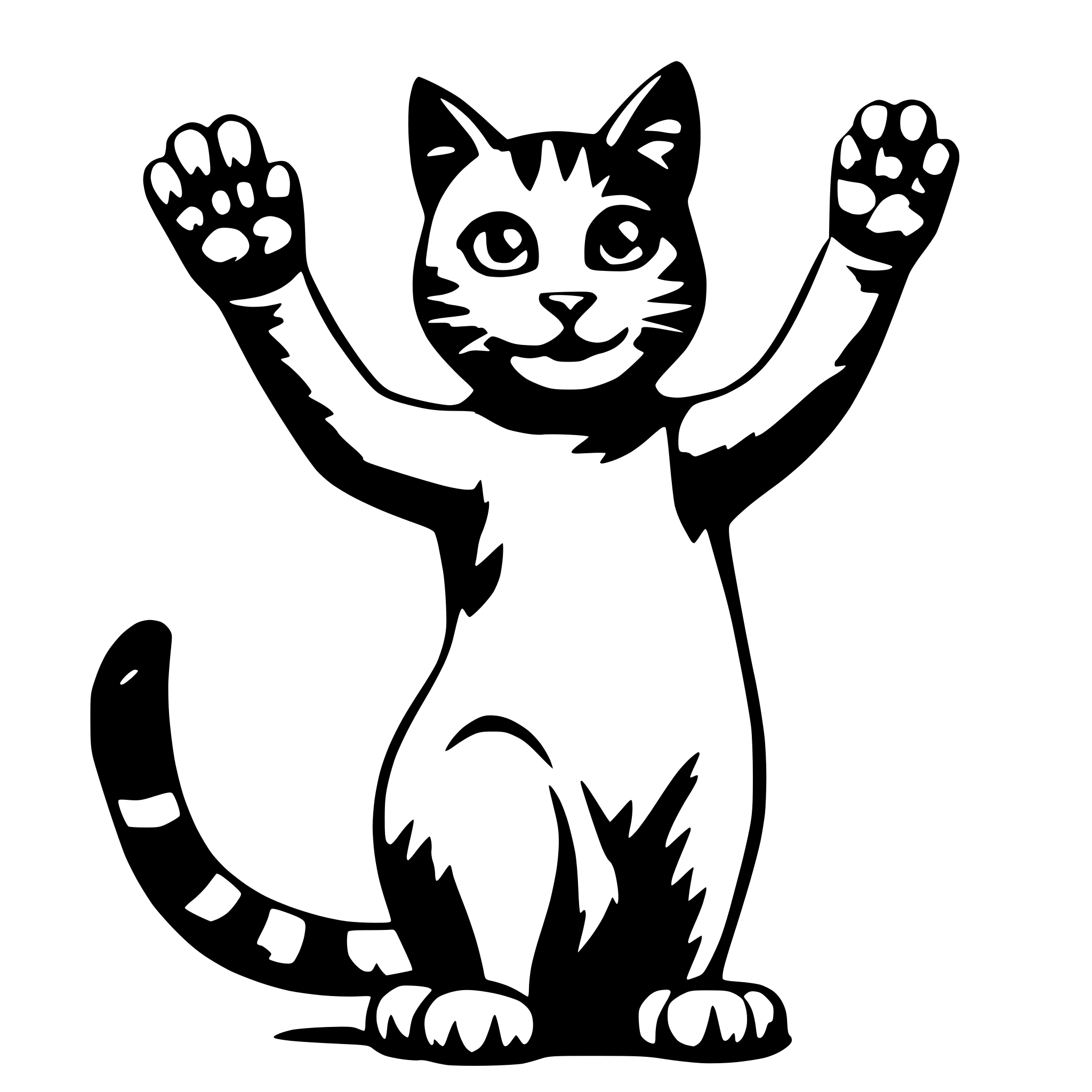 AI-generated SVG of a cat waving
