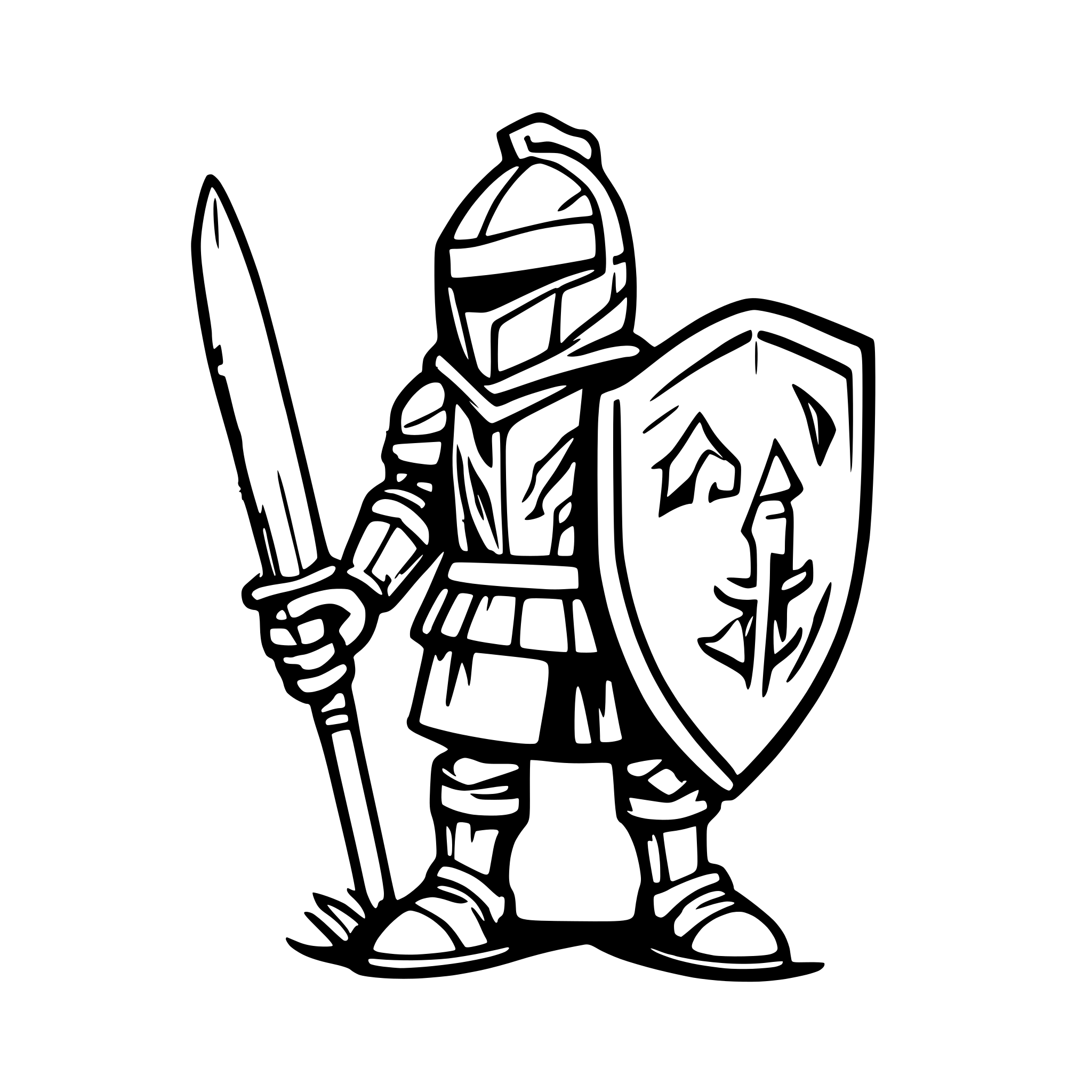 AI-generated SVG of a Knight with shield and sword