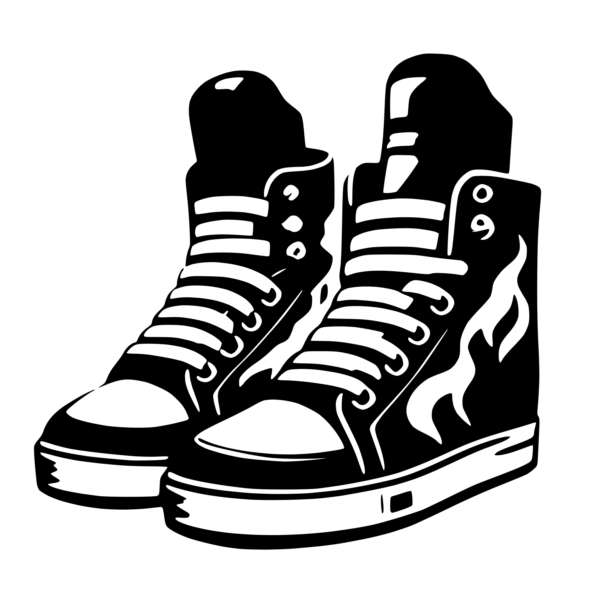 AI-generated SVG of 'sneakers with fire'