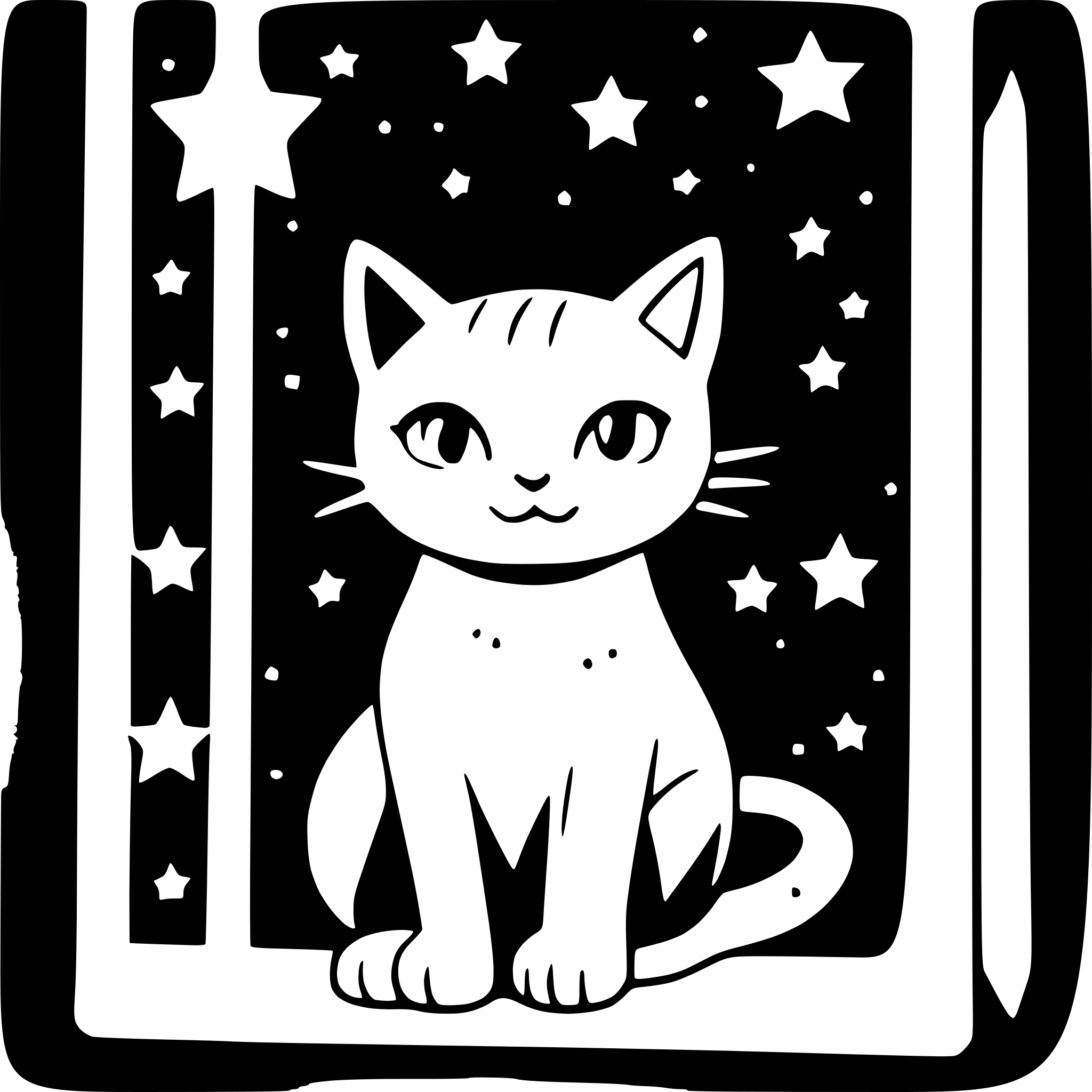 AI-generated SVG of 'cat with starry background'