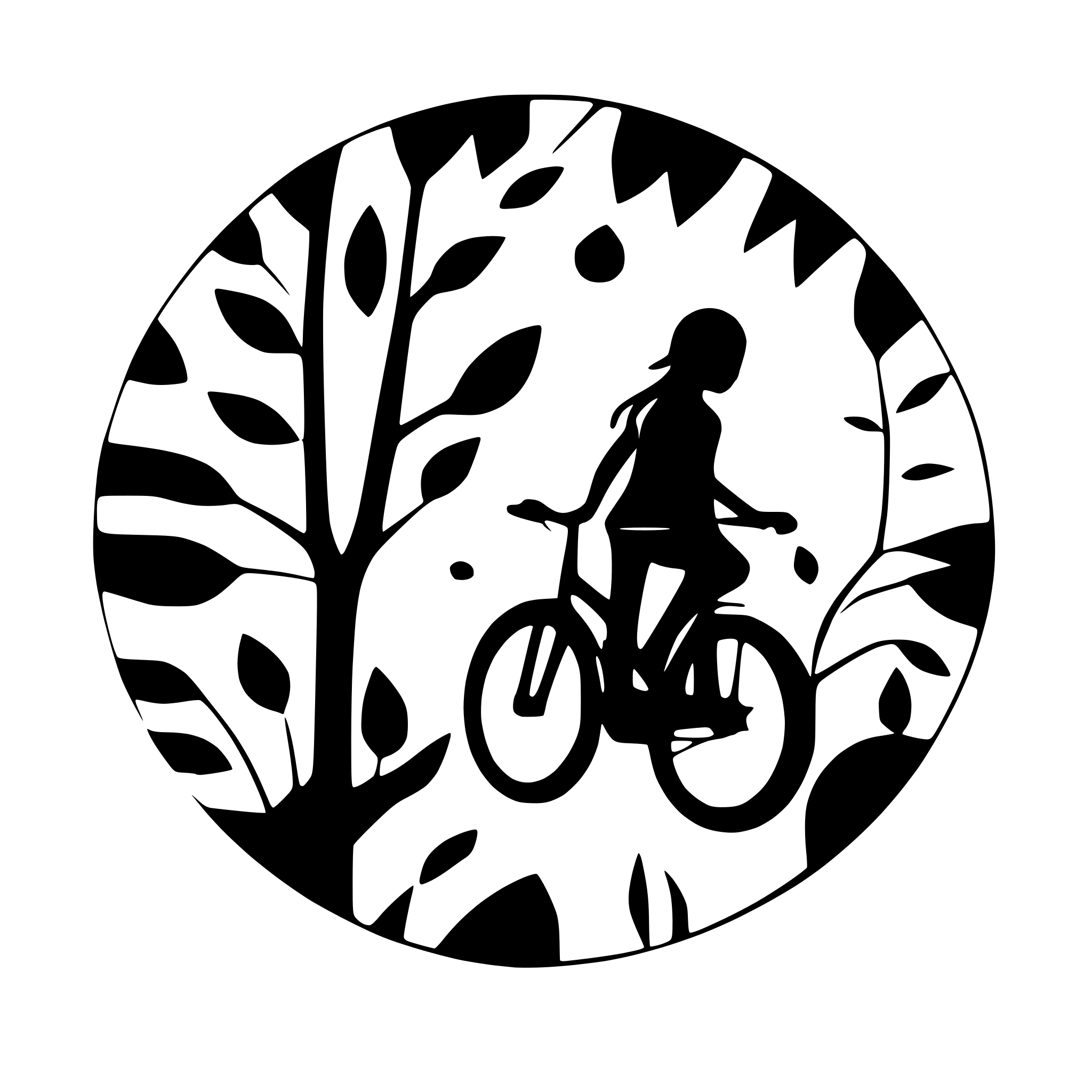 AI-generated SVG of a a cycle silhouette vector with a white background