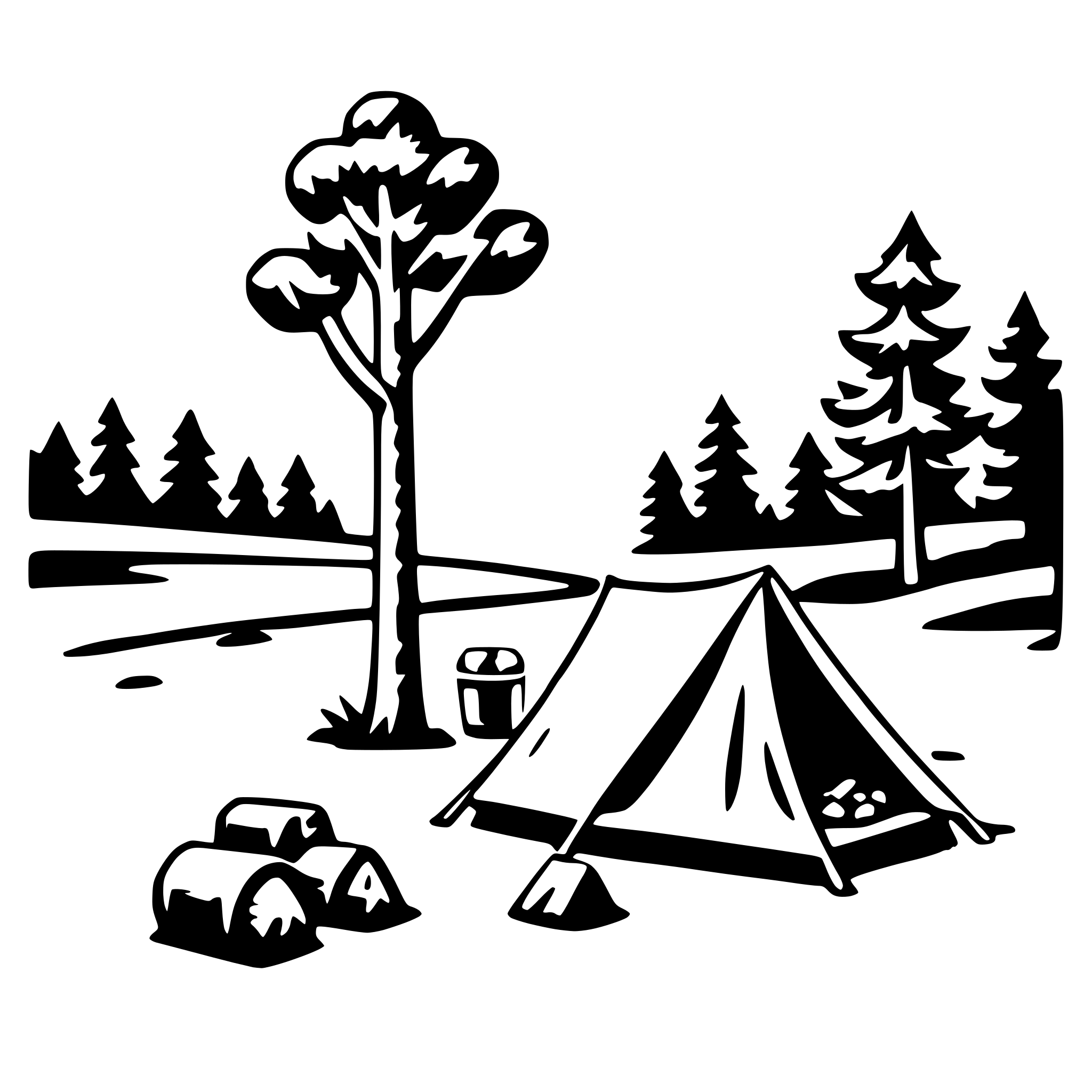 AI-generated SVG of a camping in national park