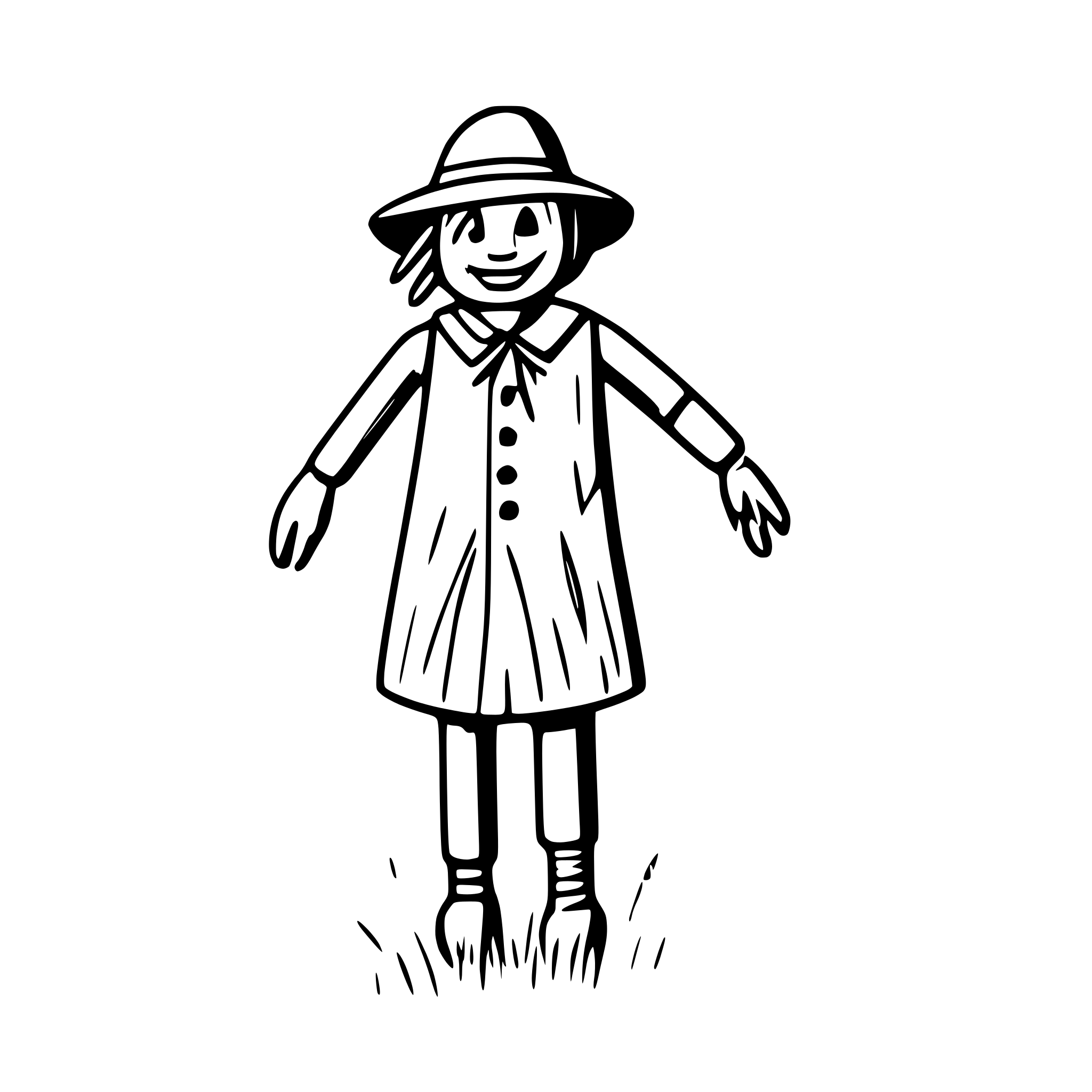 AI-generated SVG of 'scarecrow in wheat field'