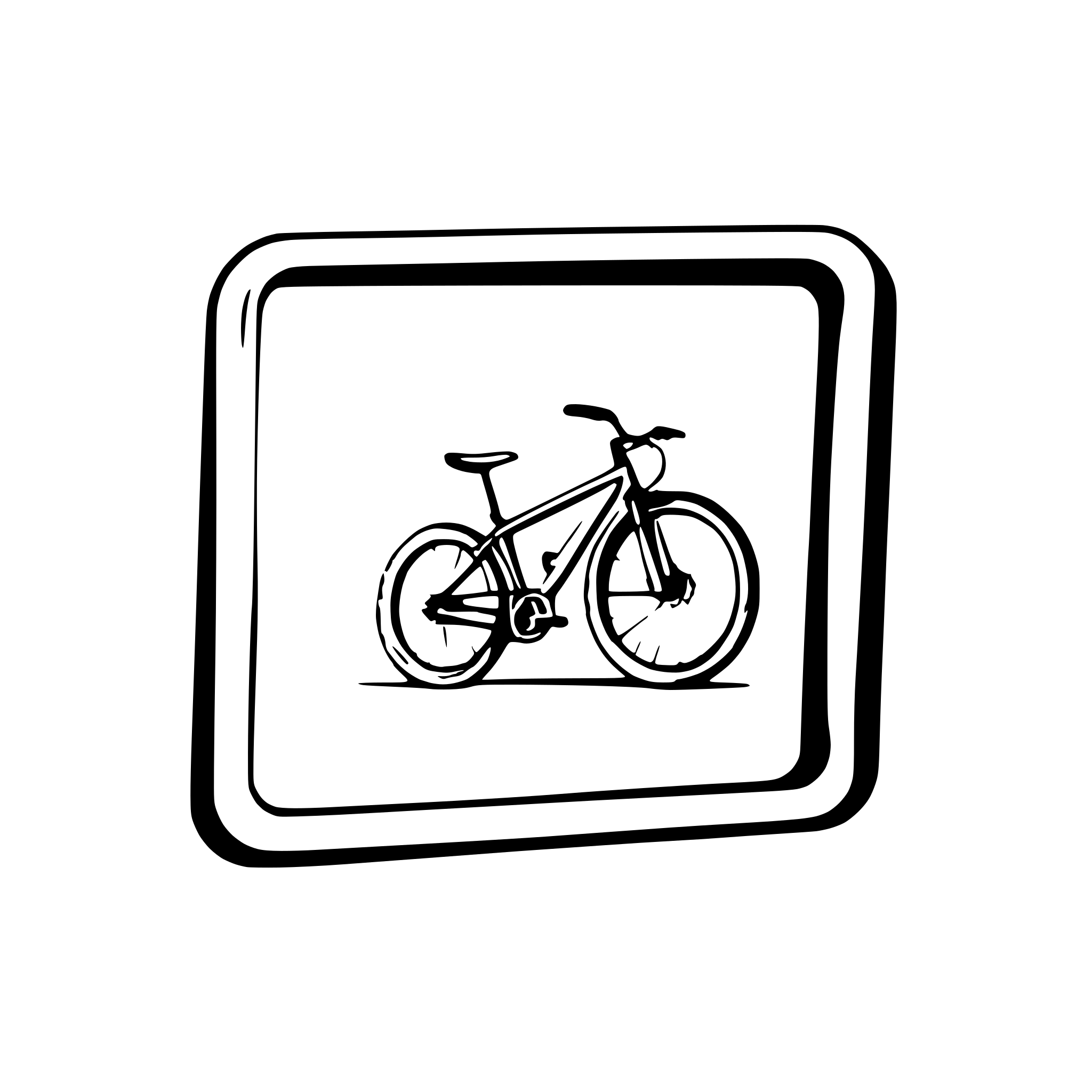 AI-generated SVG of a mountainbike breaking out of a picture frame