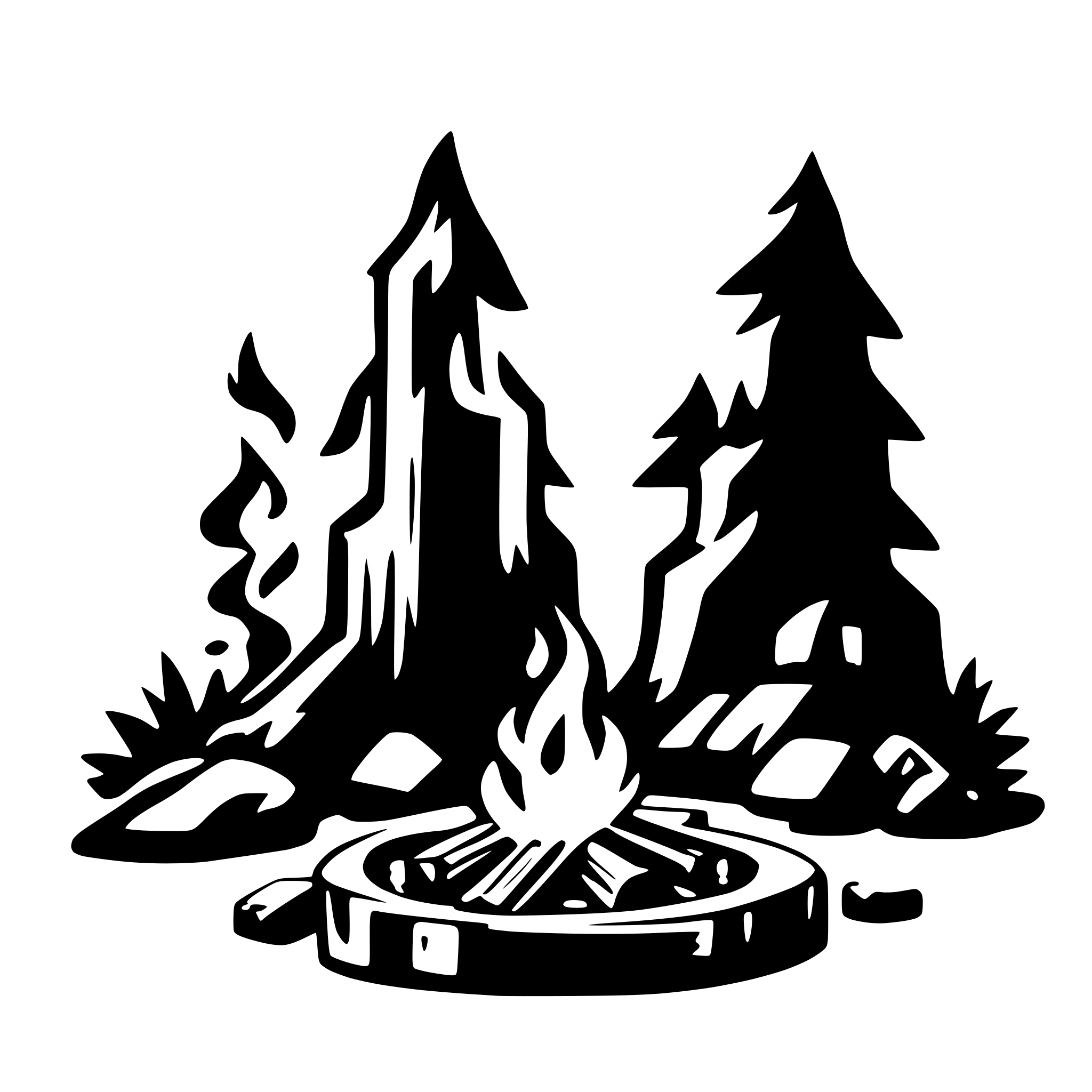 AI-generated SVG of 'Create a animated campfire.'