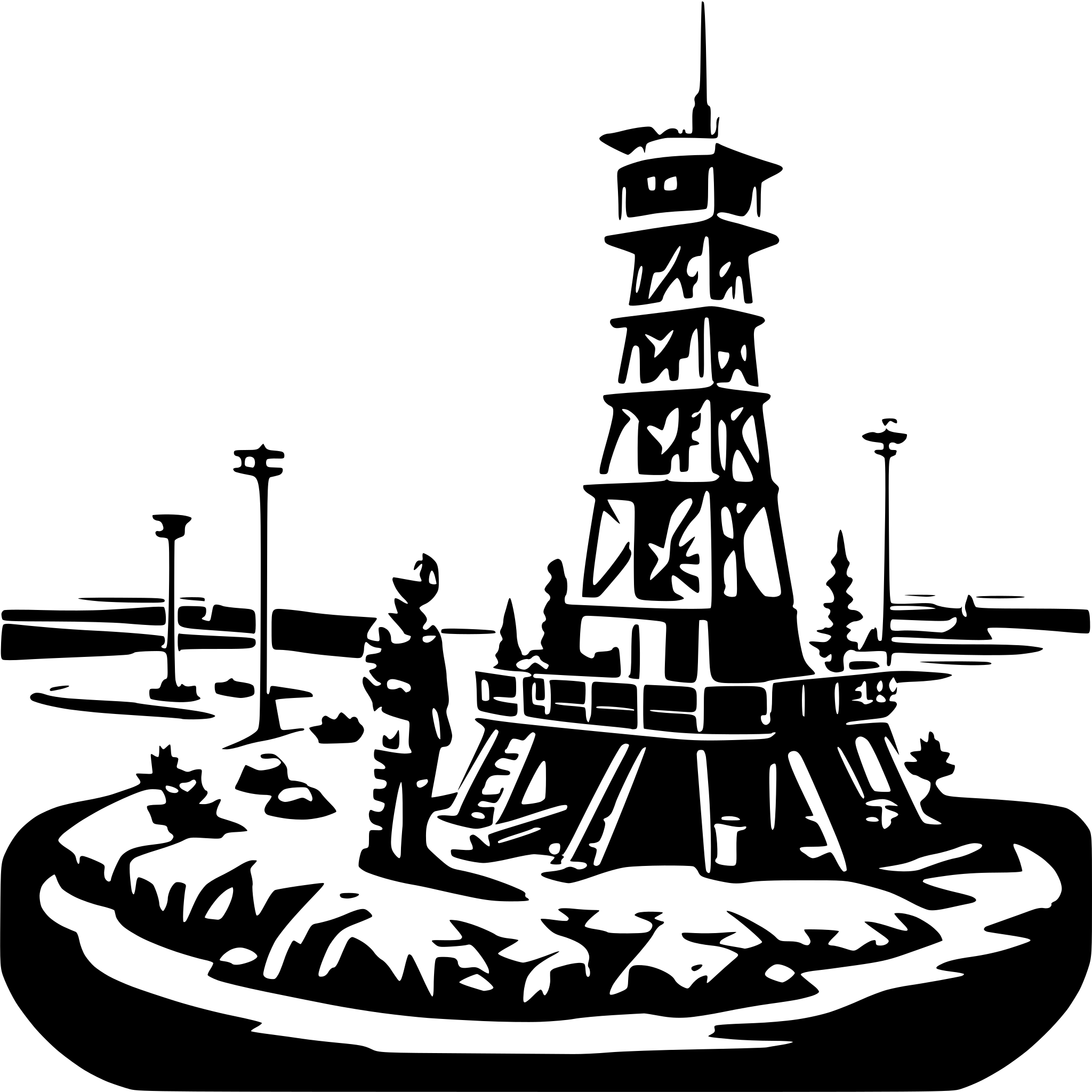 AI-generated SVG of a oil derrick isometric