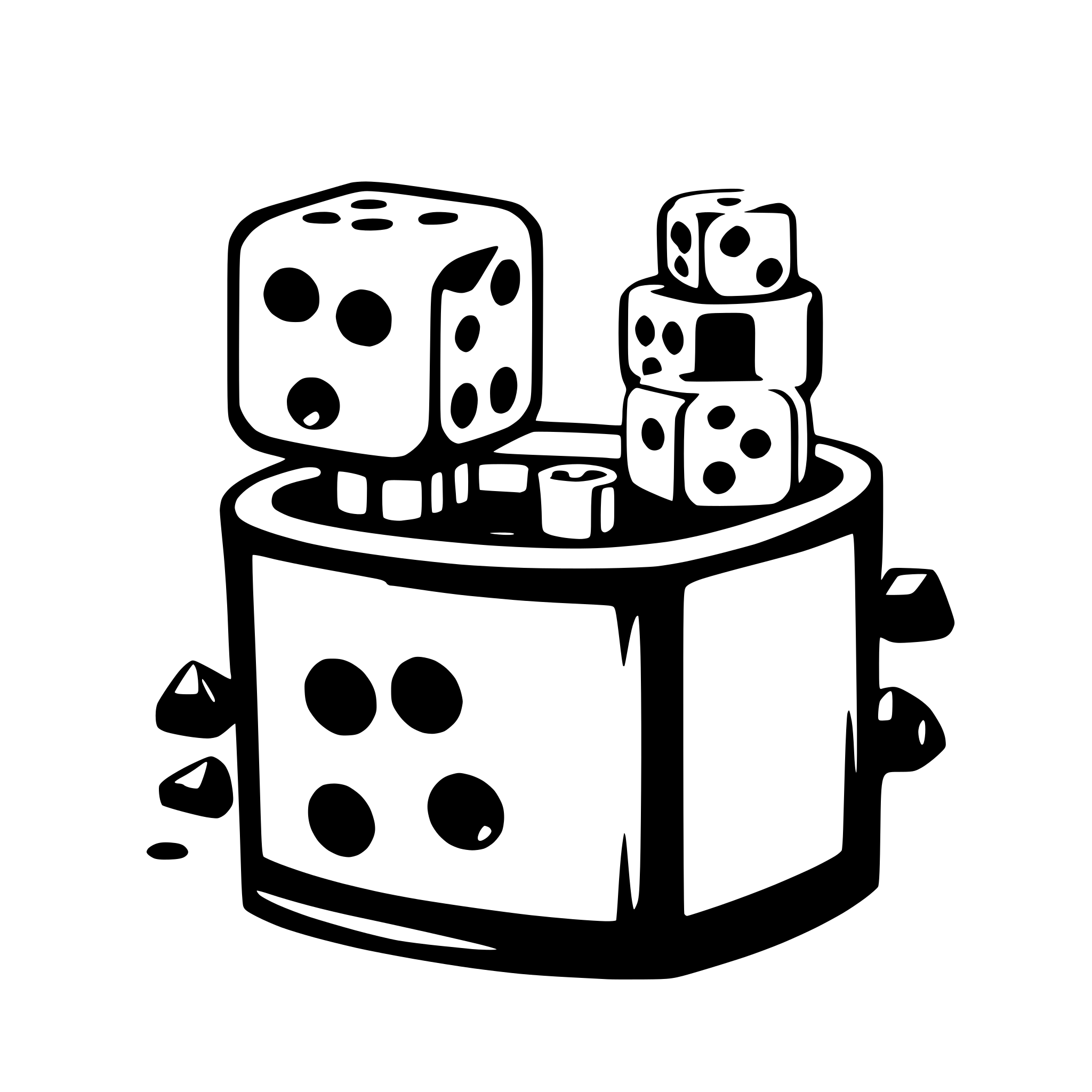 AI-generated SVG of 'a logog for the game little max. Maybe two dice and a cup'
