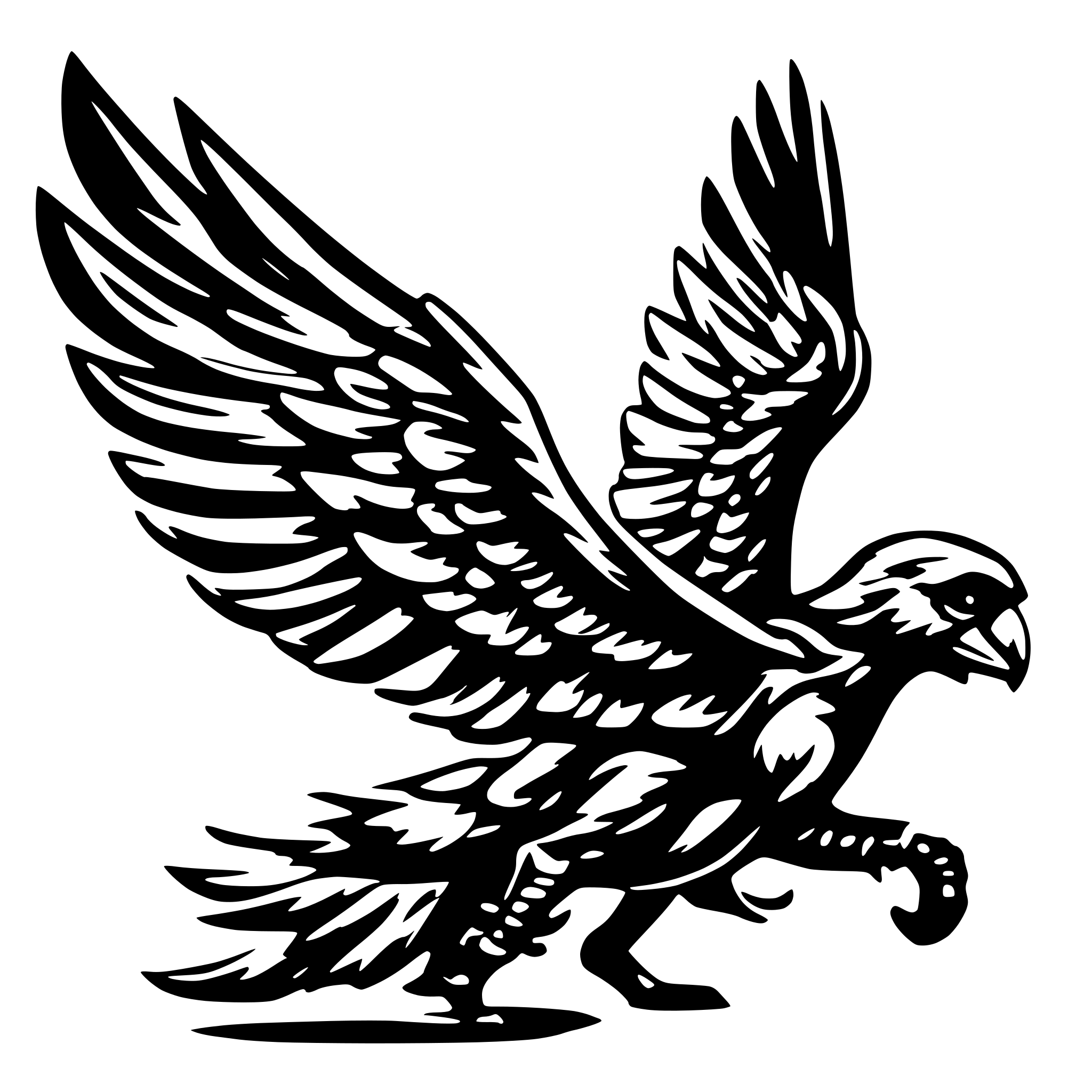 AI-generated SVG of a make griffing with flying wings