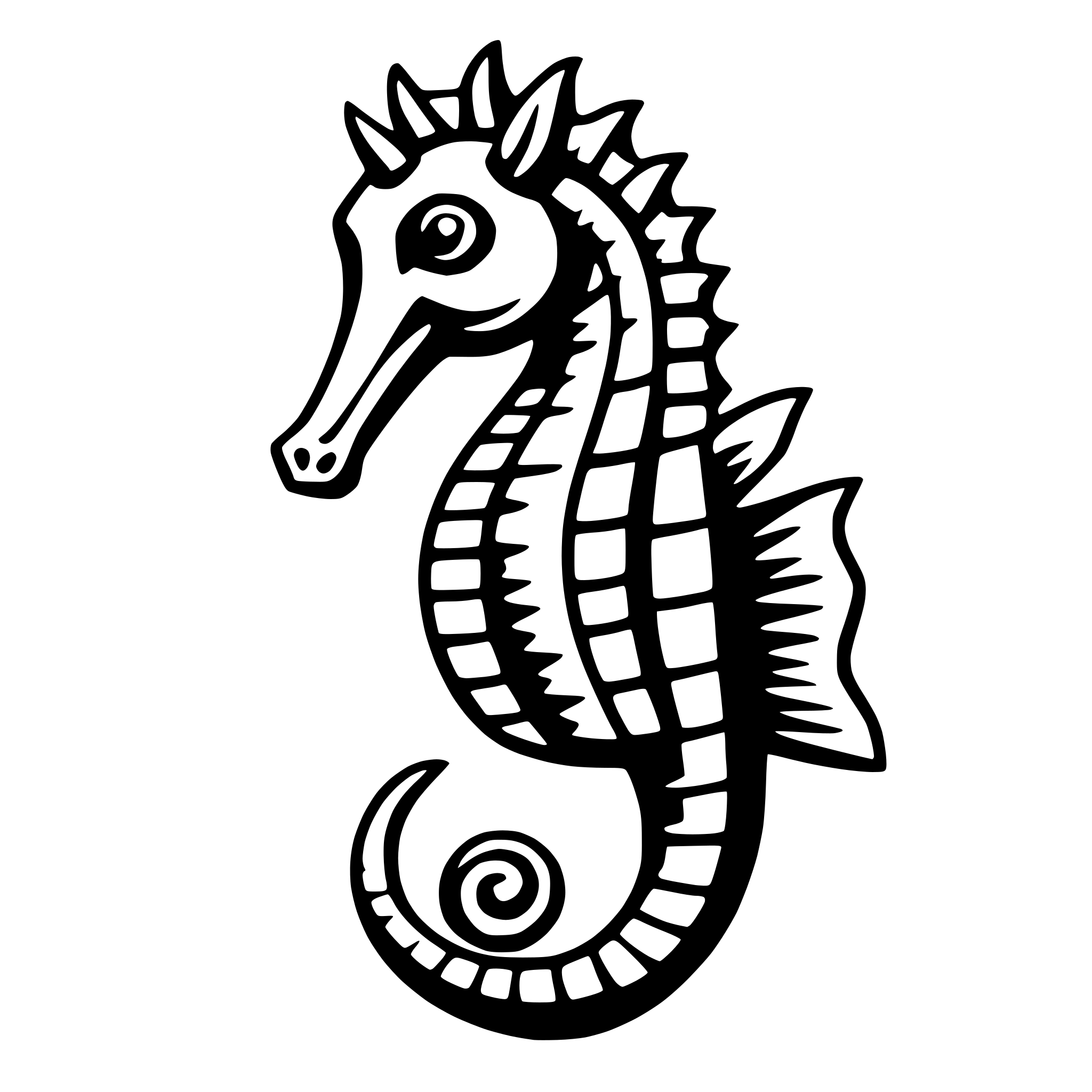 AI-generated SVG of a seahorse