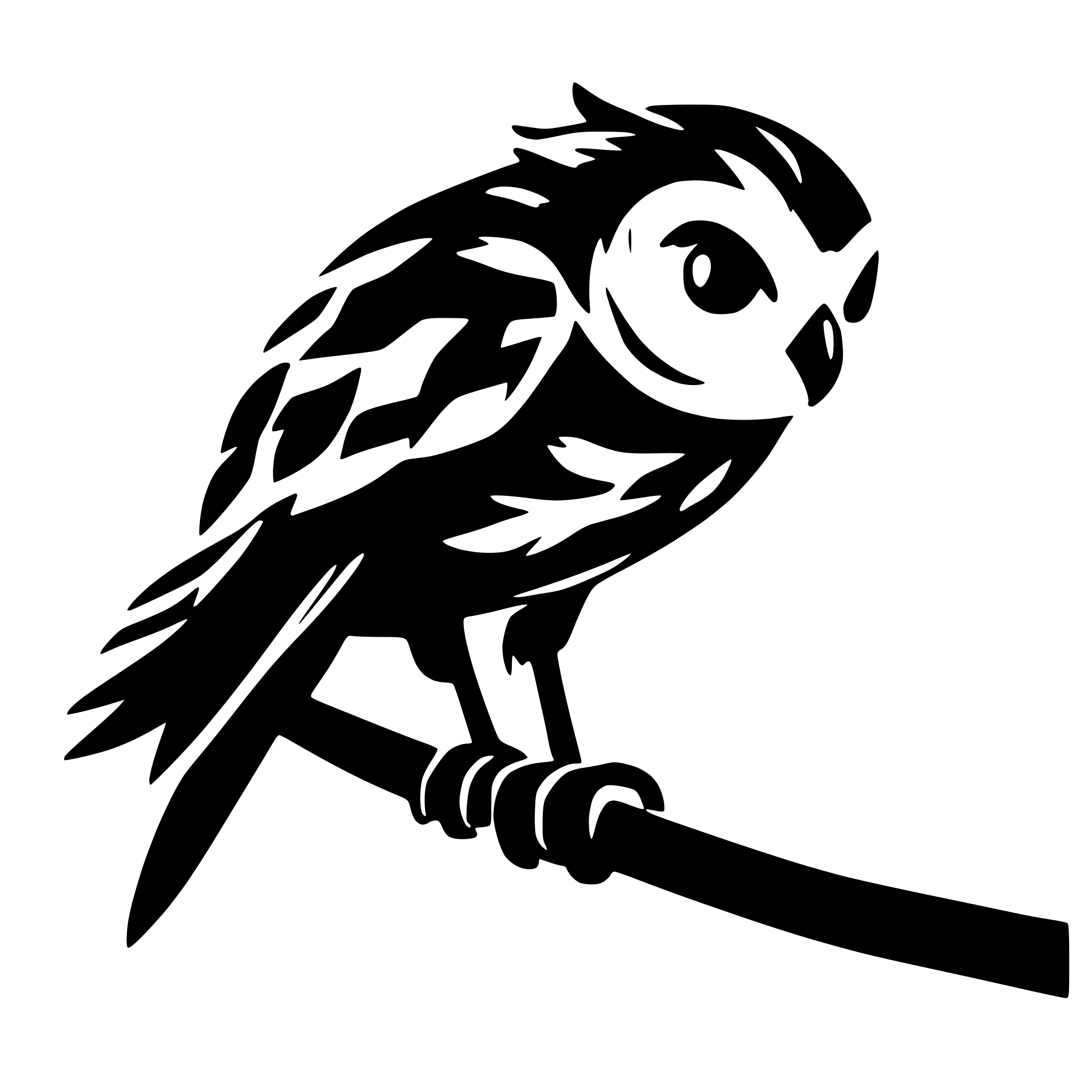 AI-generated SVG of a flying owl silhouette black realistic