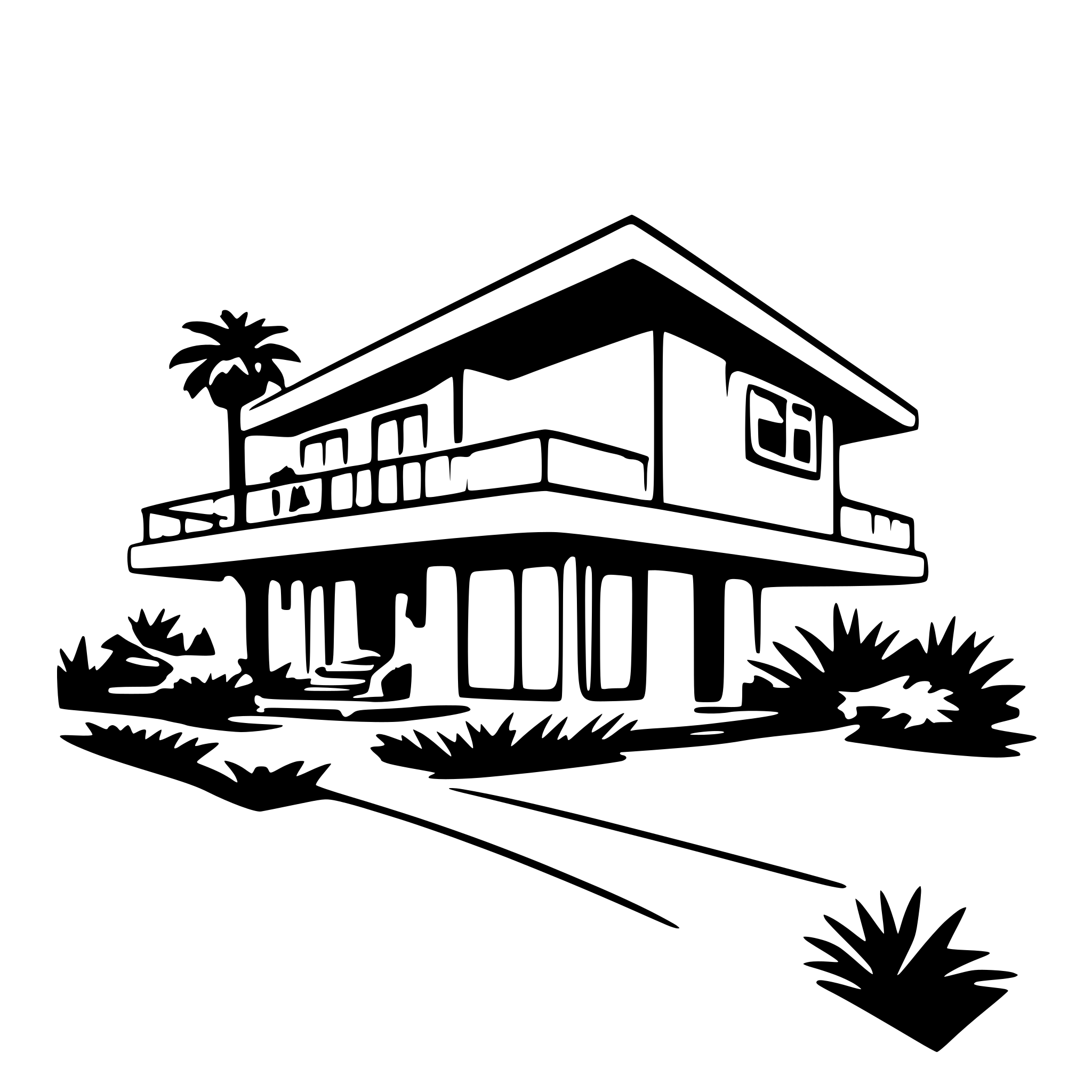 AI-generated SVG of a Palm Springs house
