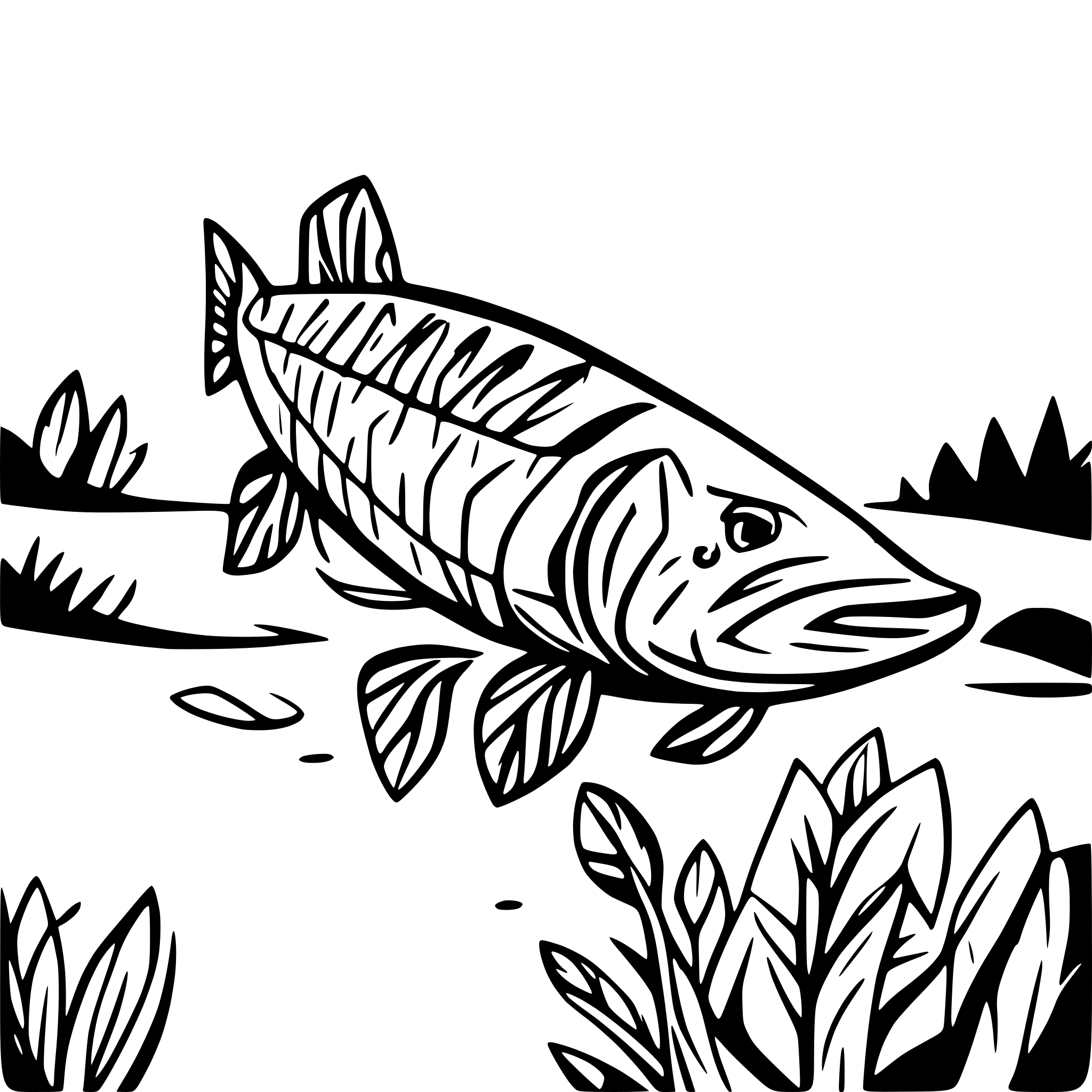 AI-generated SVG of a native salmon
