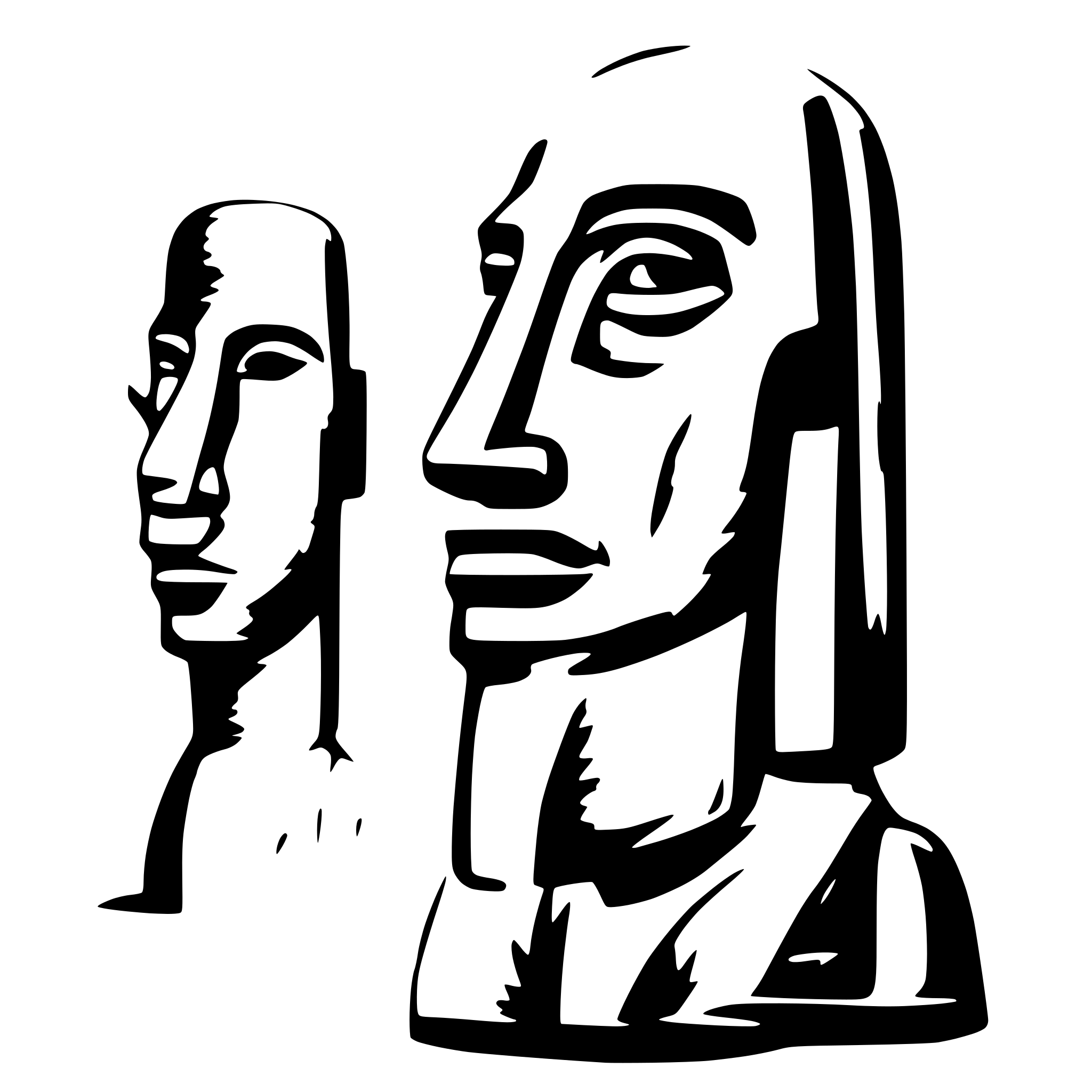 AI-generated SVG of a side view of a minimalist moai