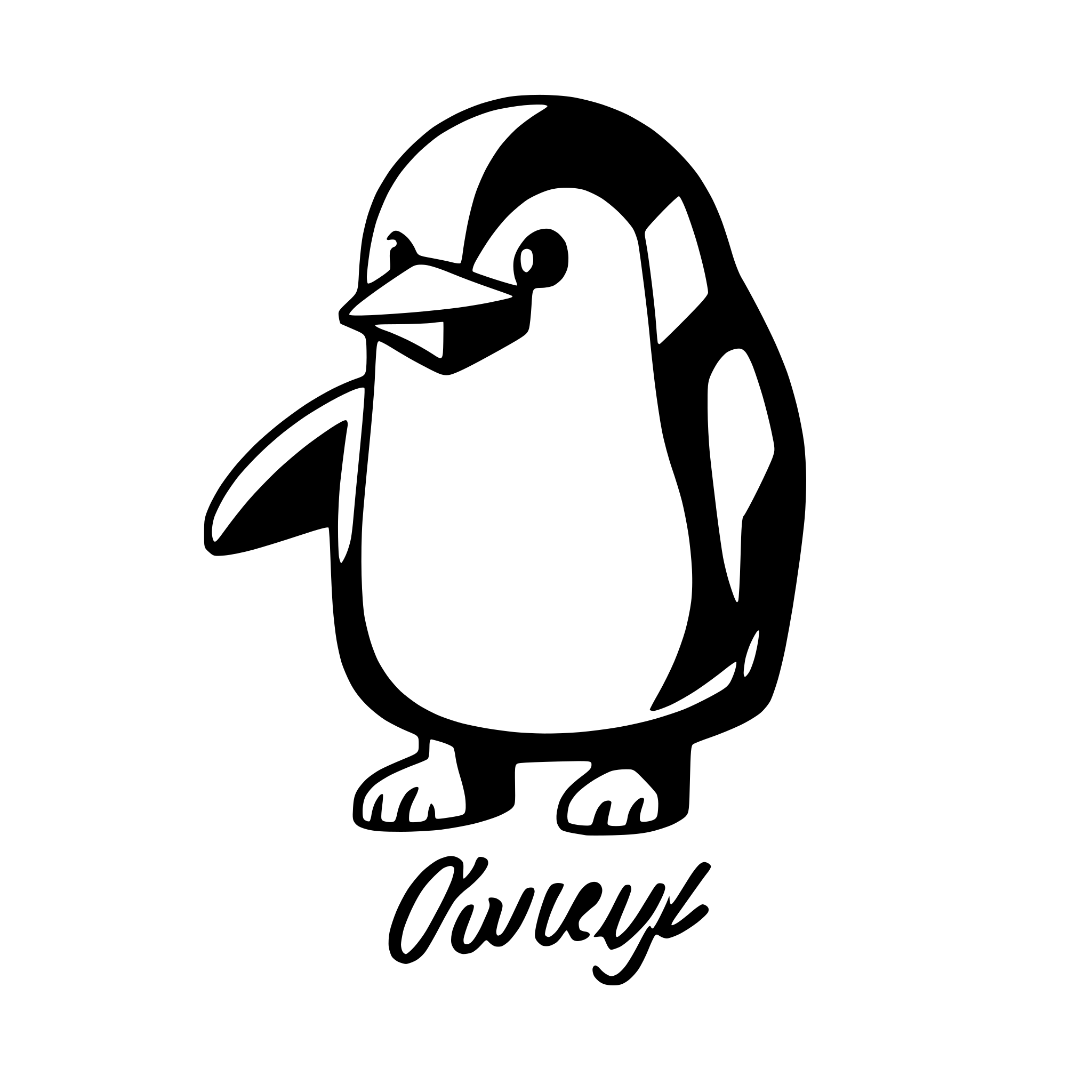 AI-generated SVG of a penguin,Typography Art