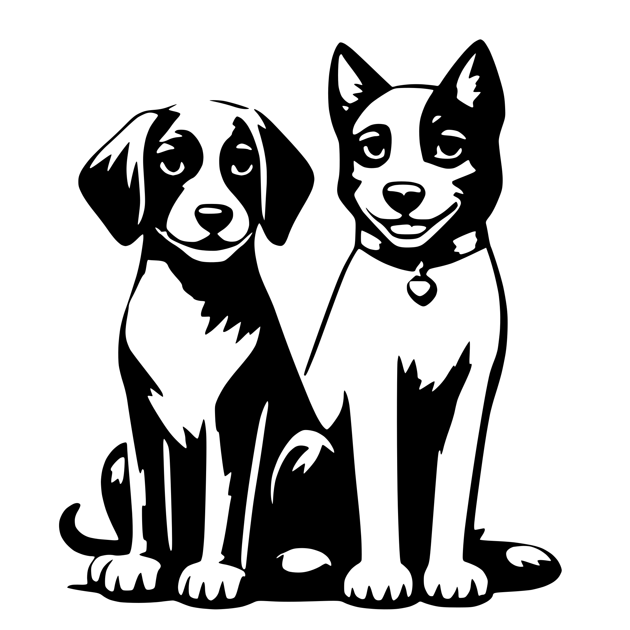 AI-generated SVG of 'Dog and cat'