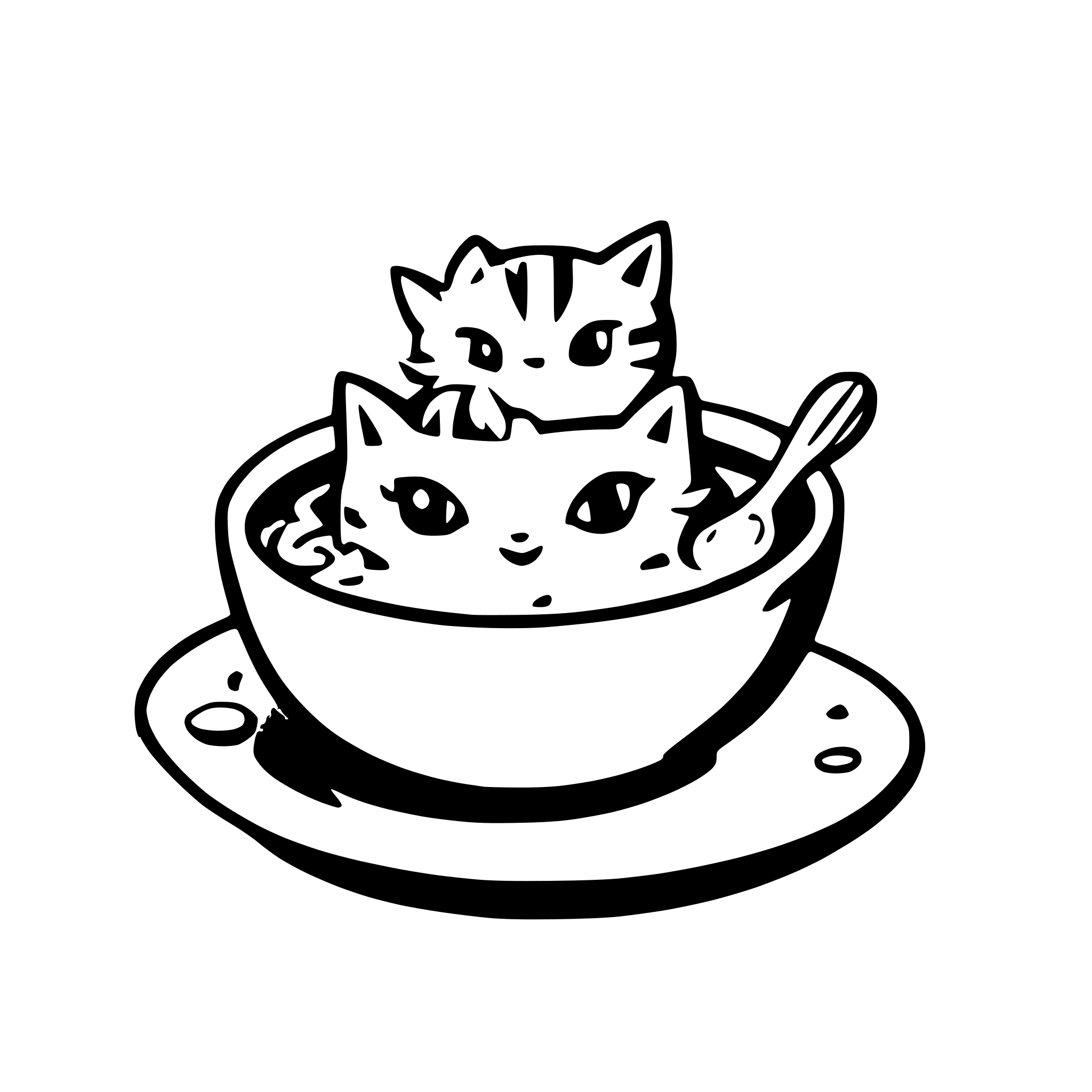 AI-generated SVG of a kitties and soup