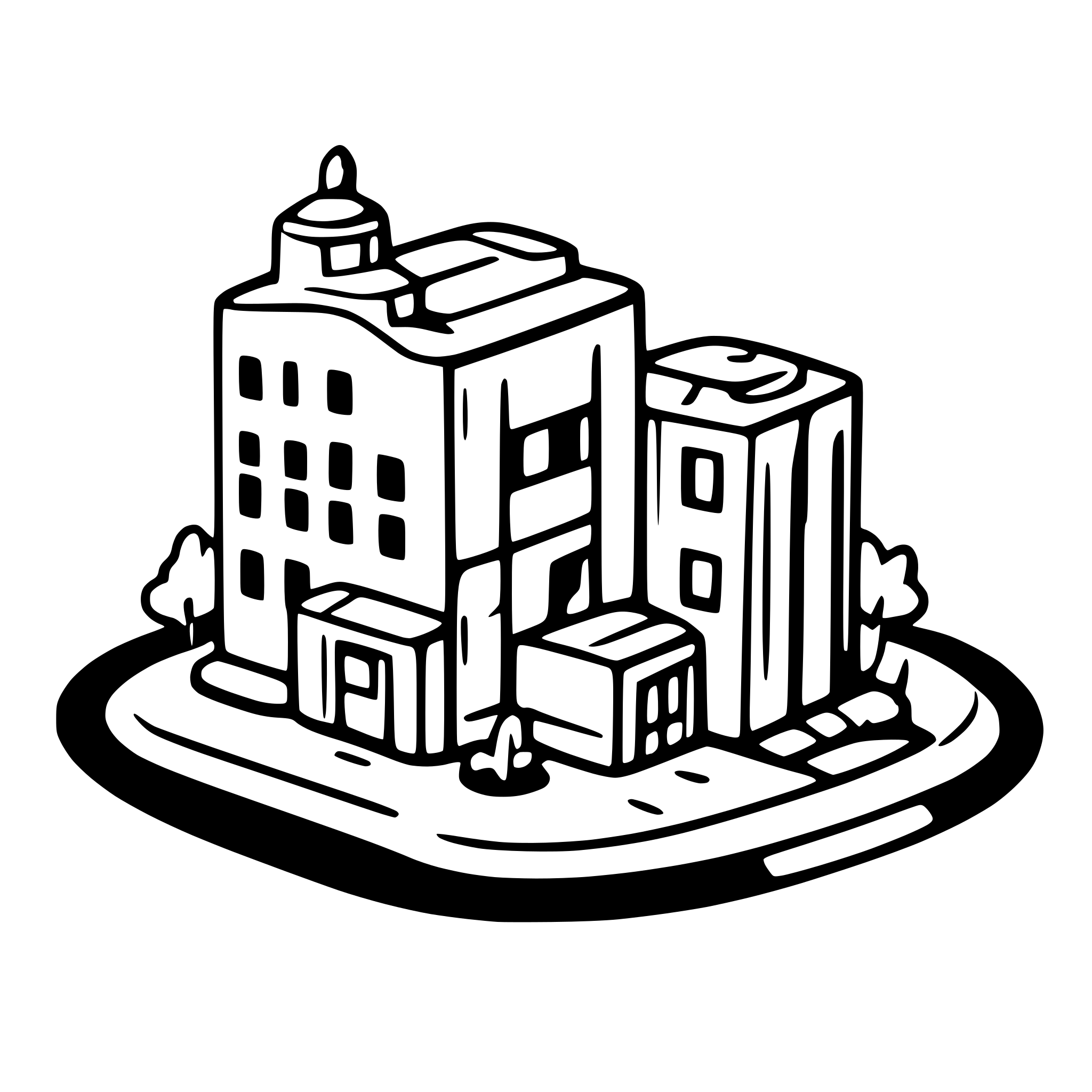 AI-generated SVG of a bulding of hospital